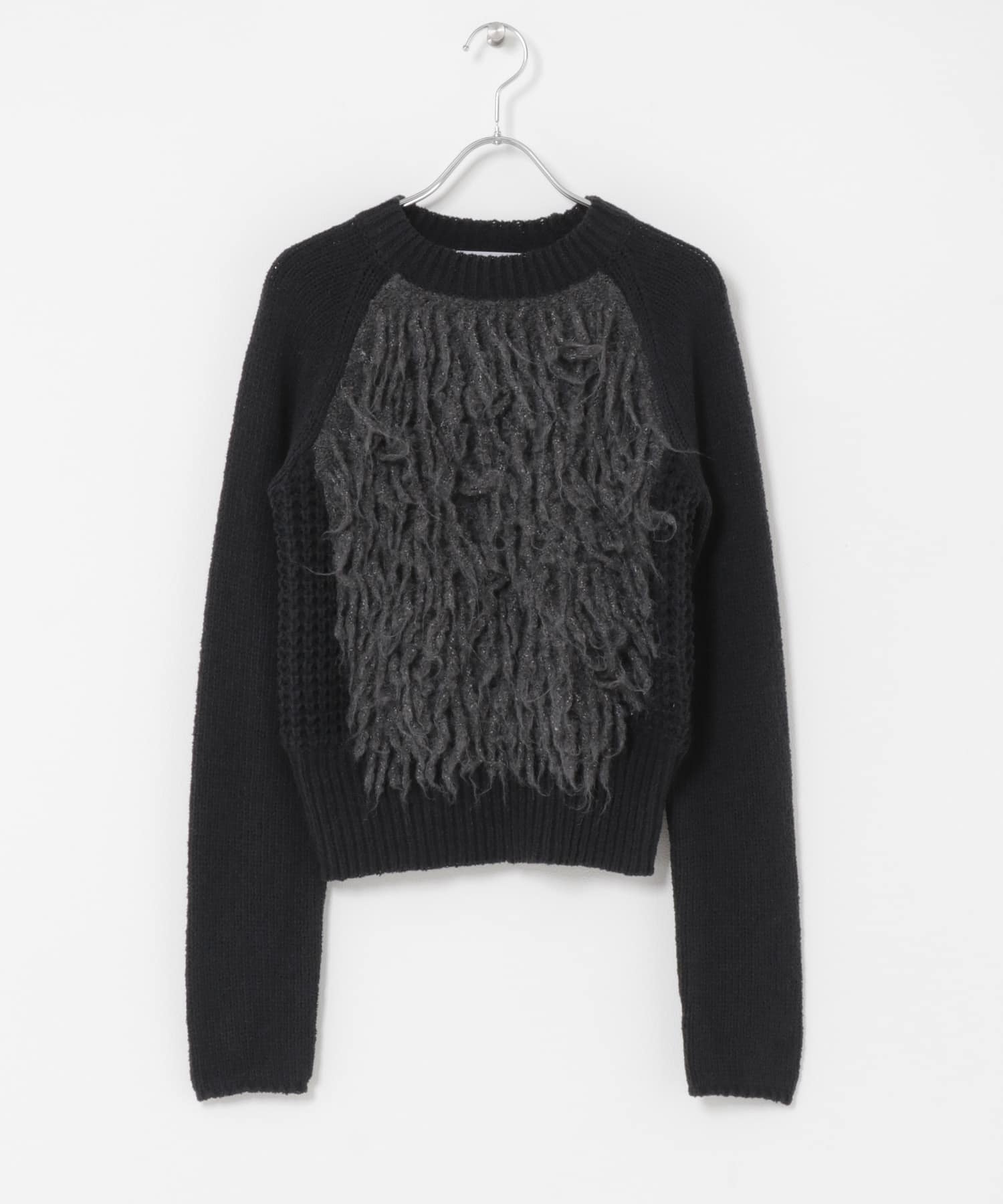 コンパクトフリンジニット CHARCOAL One