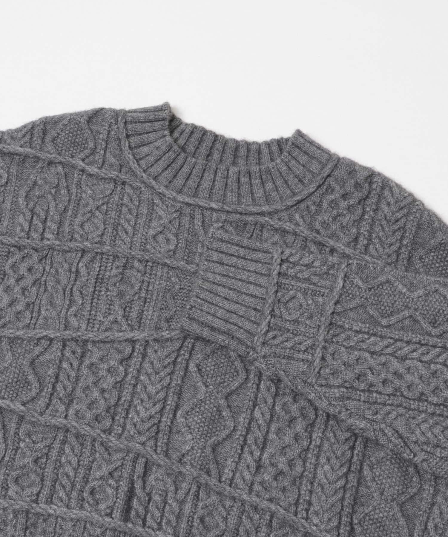 MIXケーブルショートニット GRAY One