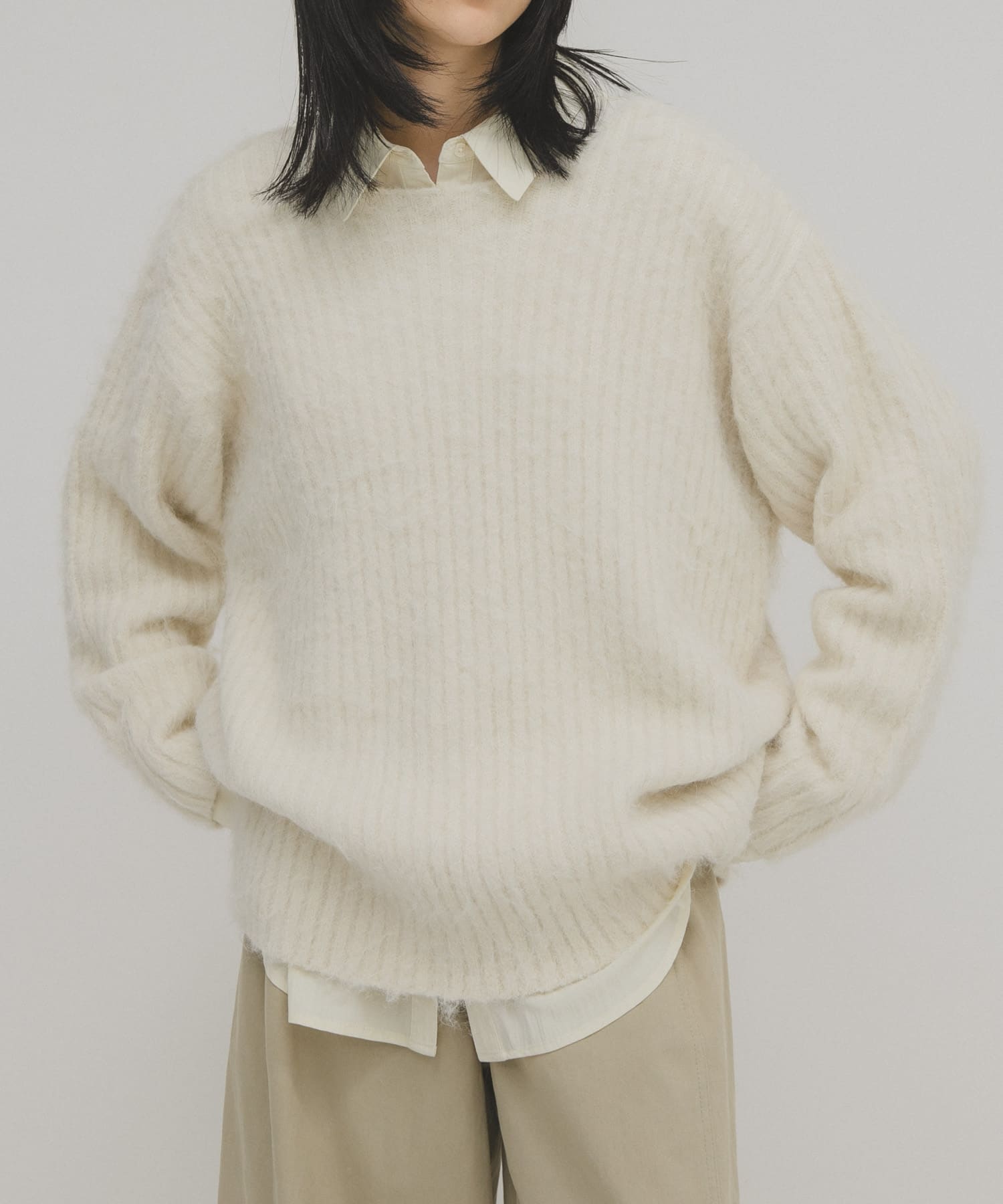 シャギールーズリブニット