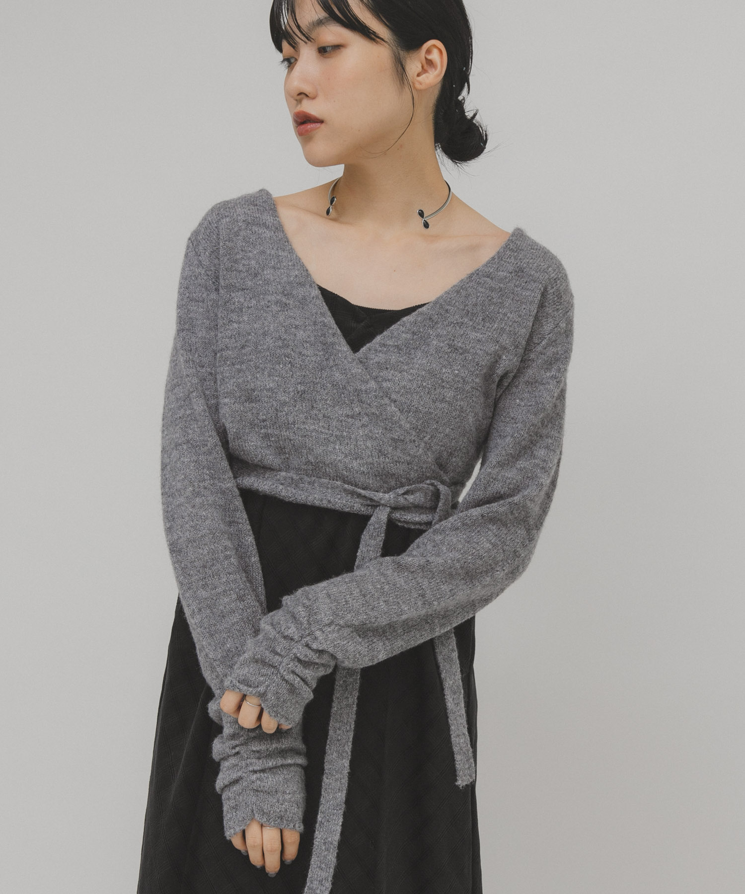 カシュクールコンパクトニット