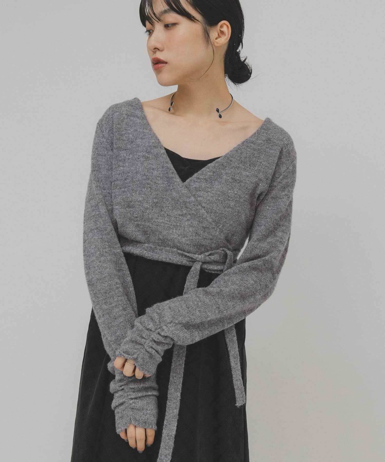 カシュクールコンパクトニット