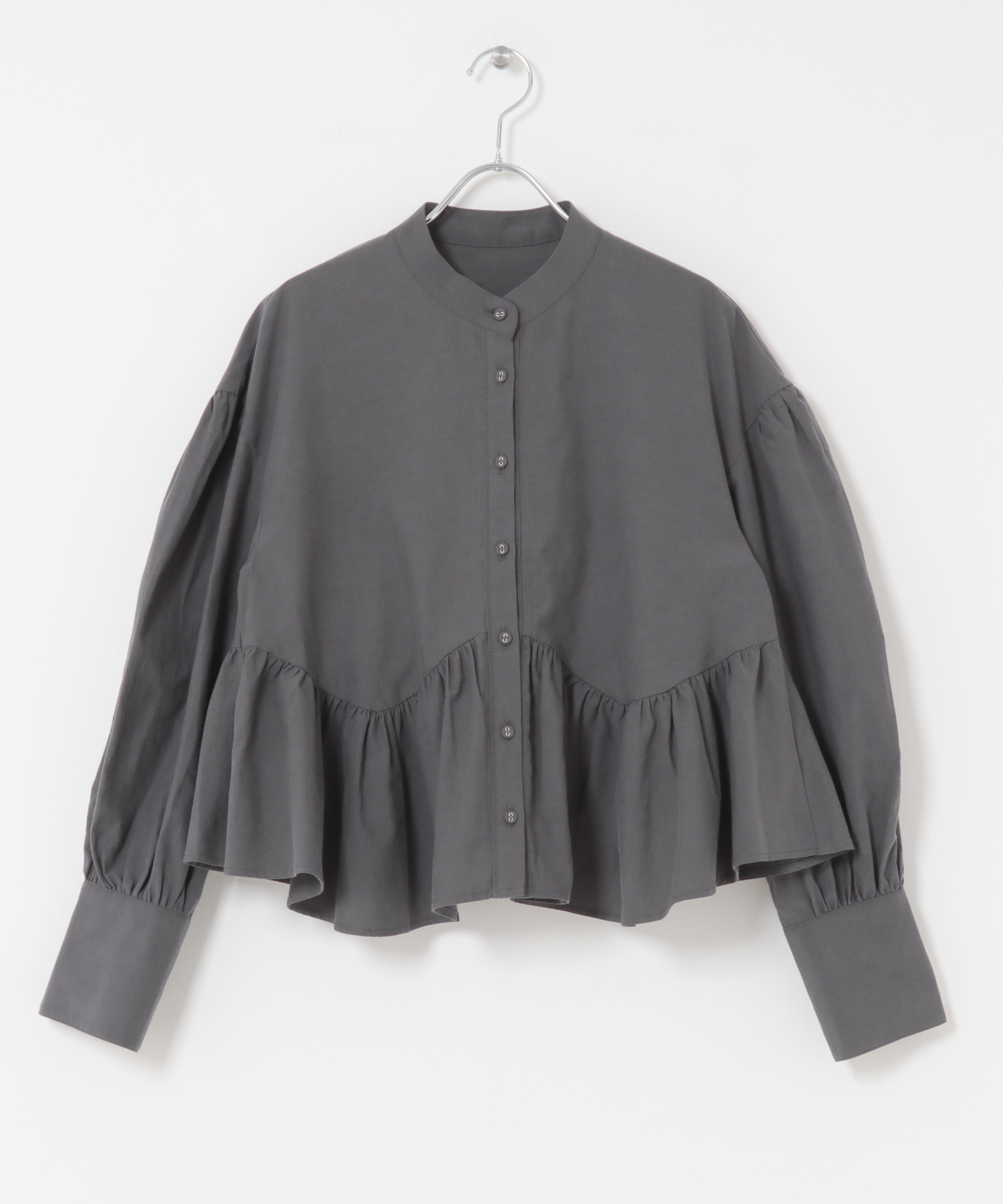 アシンメトリースイッチングブラウス CHARCOAL One