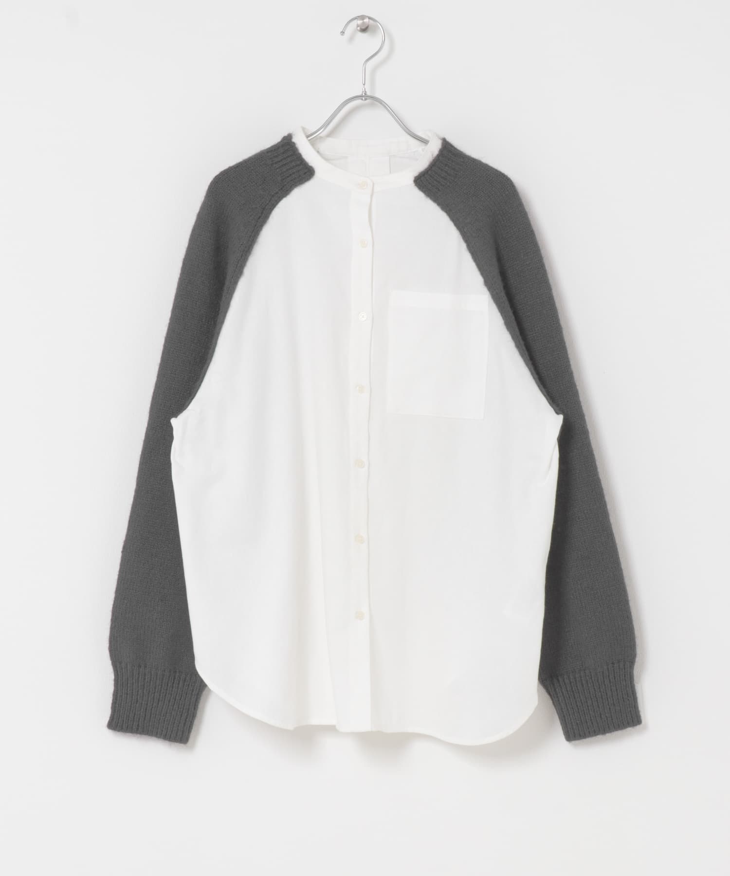 ニットスリーブデザインシャツ OFF×CCL One