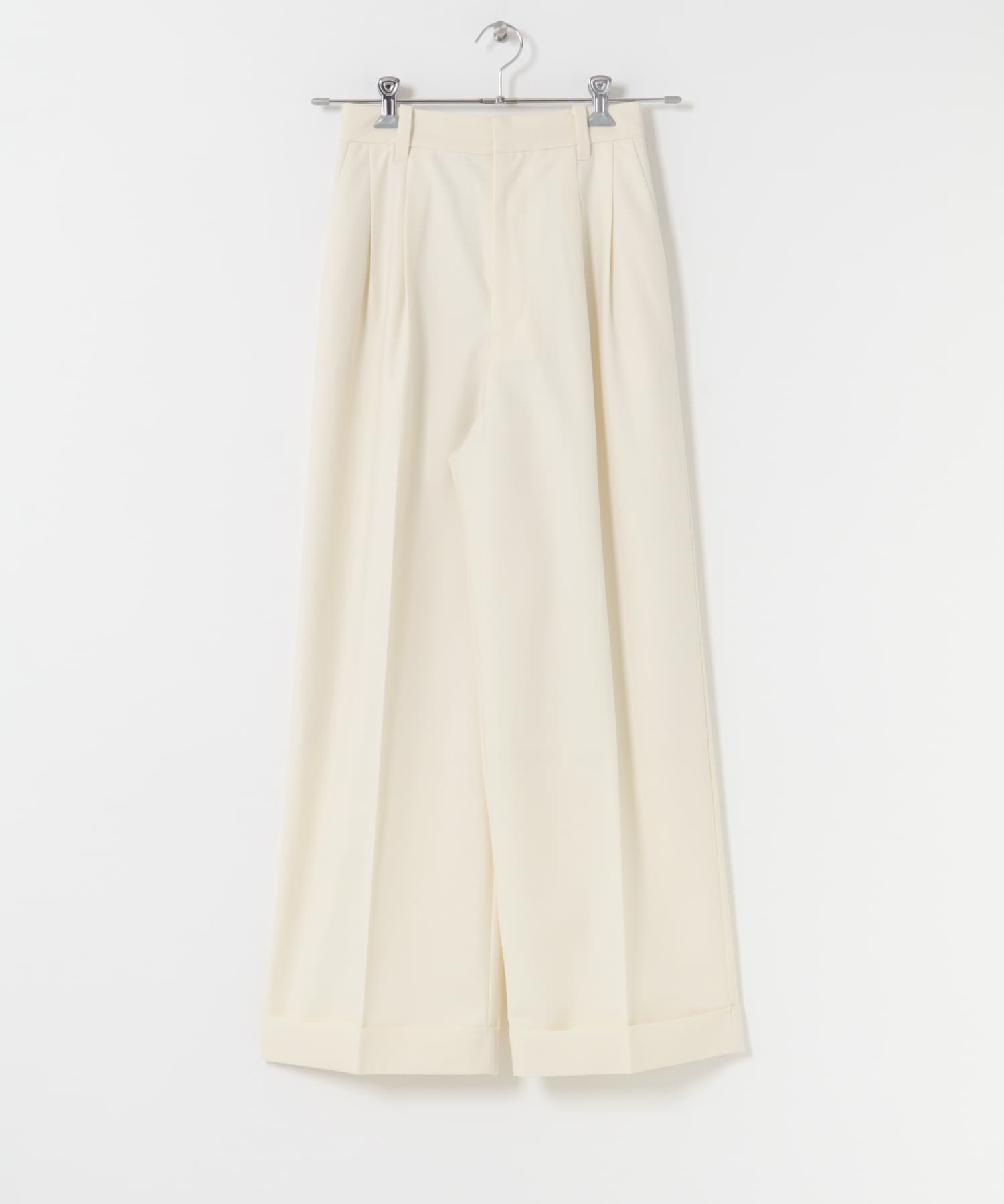 センタープレスストレートパンツ IVORY One