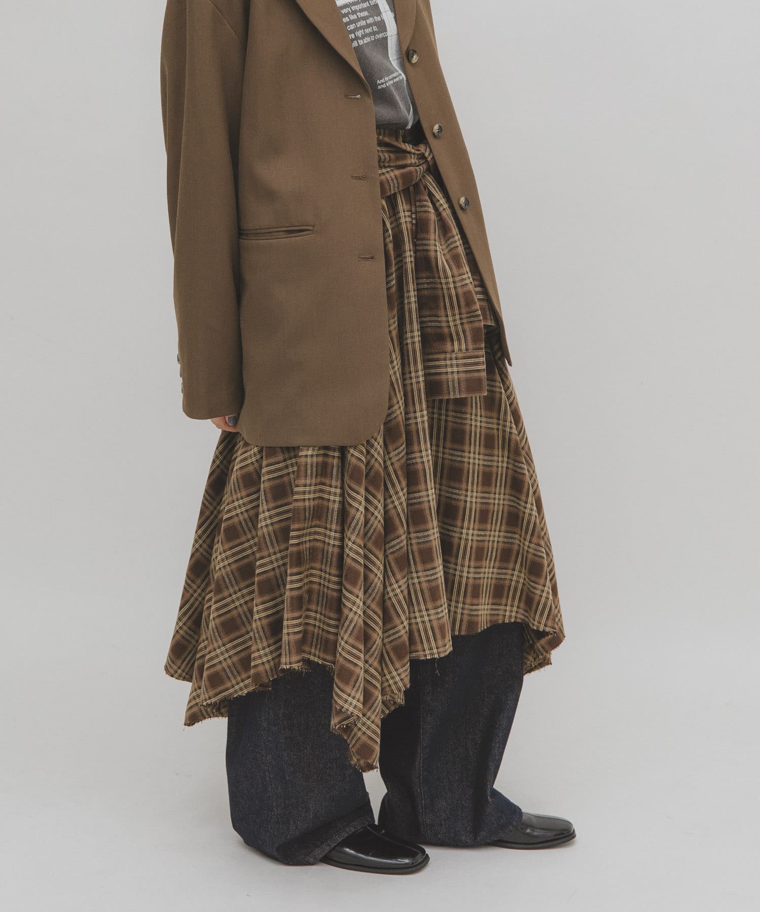 ノットデザインチェックスカート