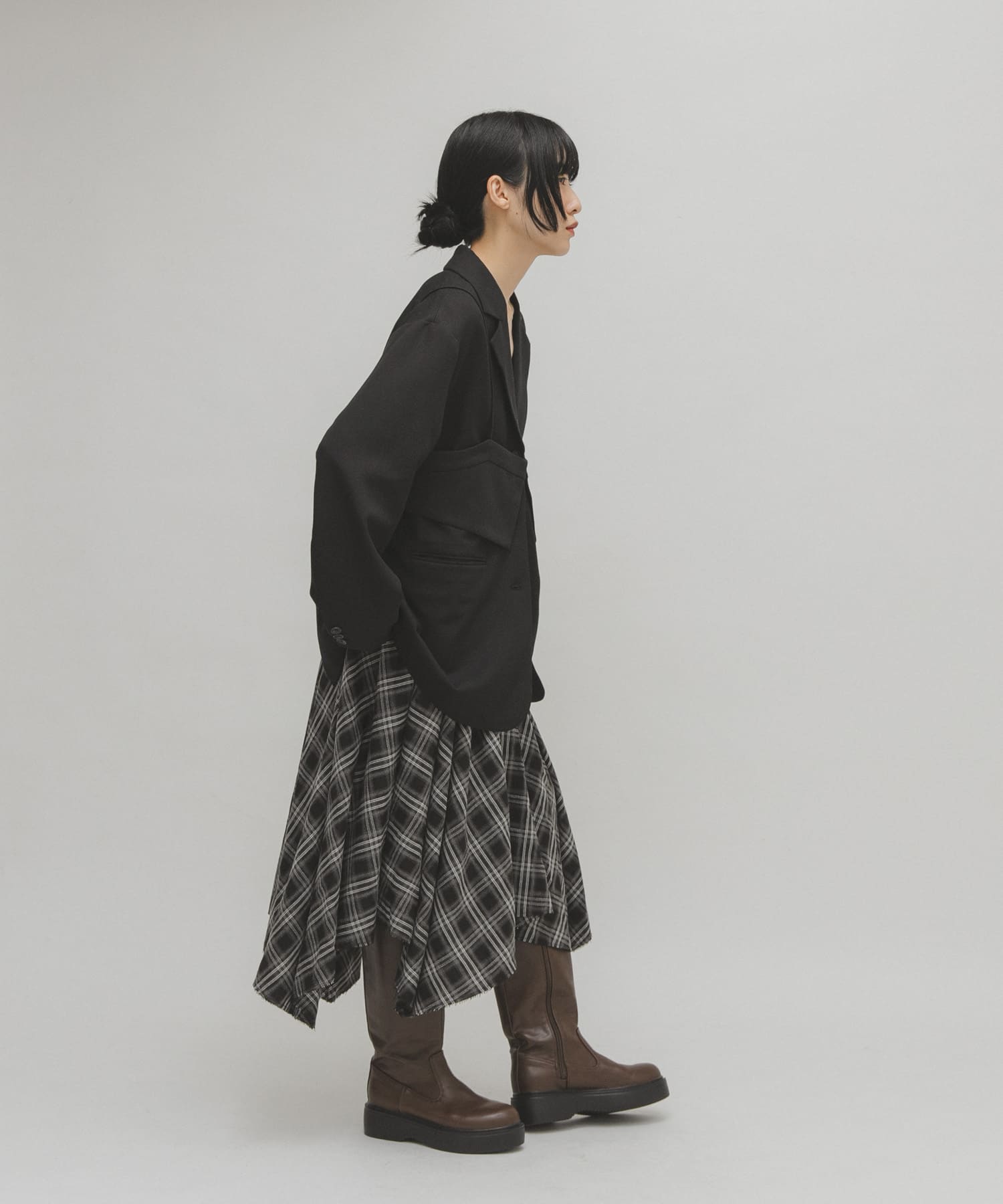 ノットデザインチェックスカート(One BLACK): スカート｜URBAN