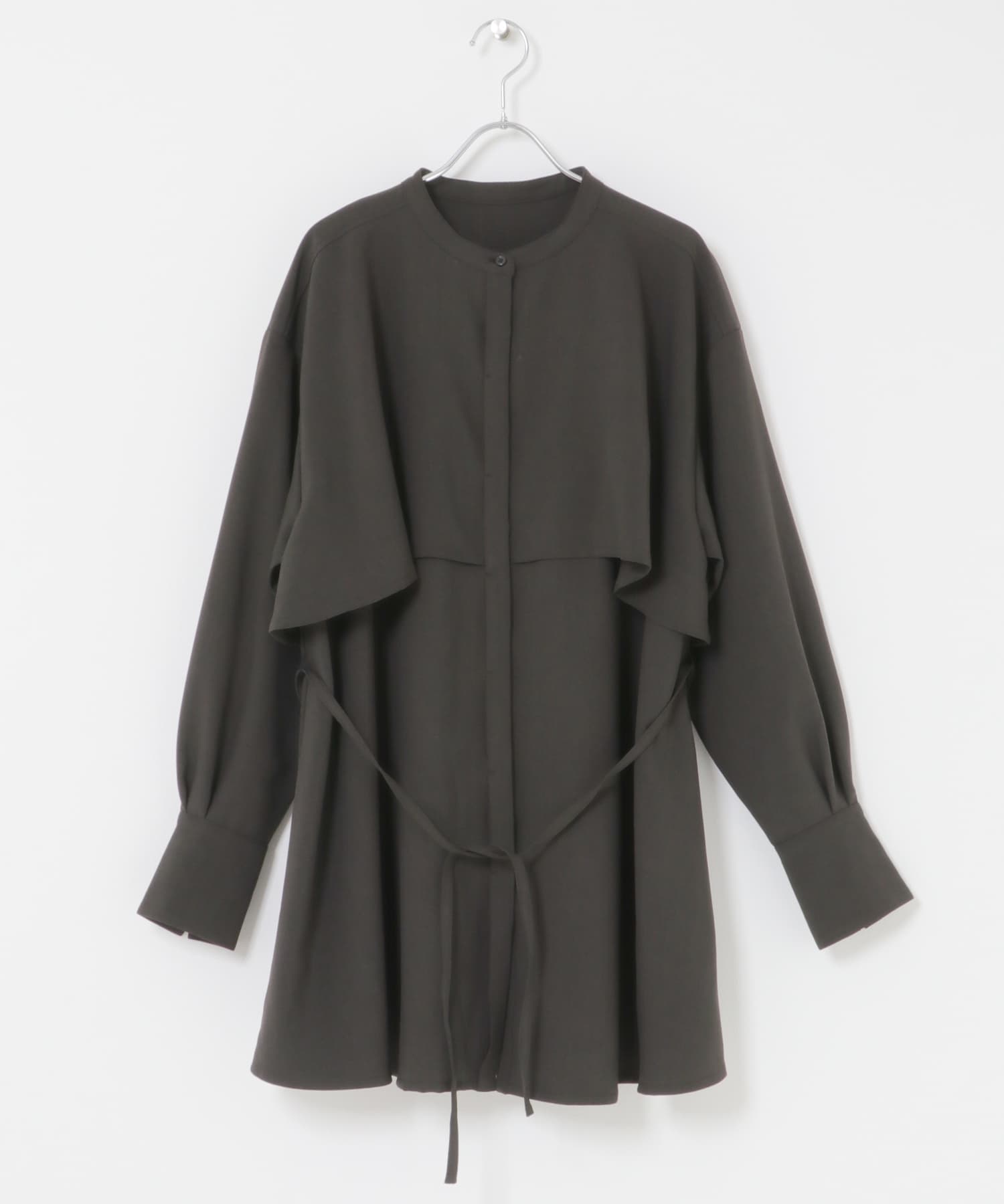 レイヤードミニシャツワンピース CHARCOAL One