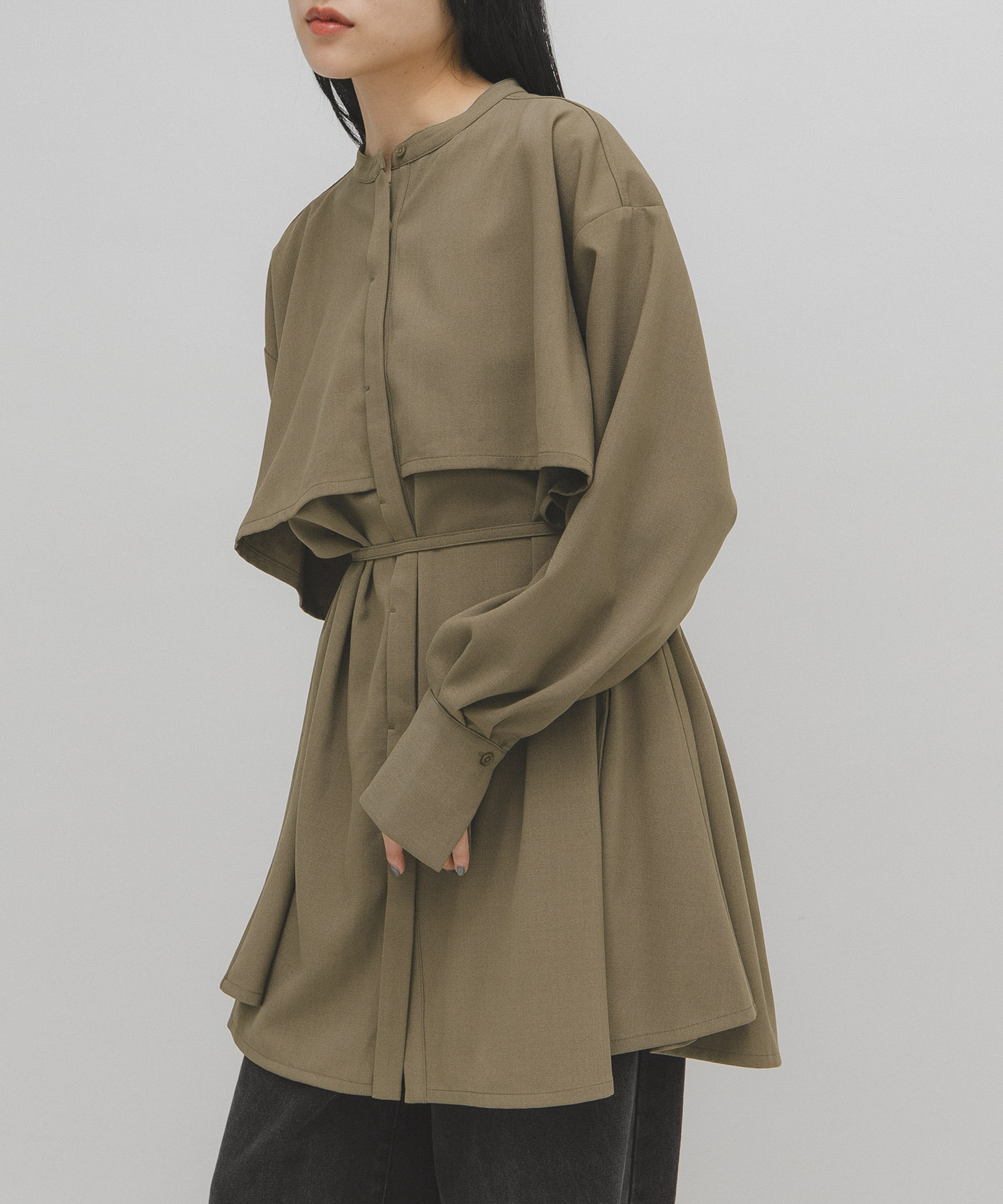 レイヤードミニシャツワンピース