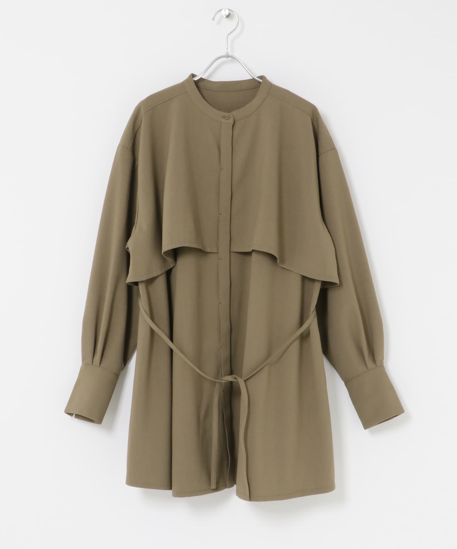 レイヤードミニシャツワンピース BROWN One