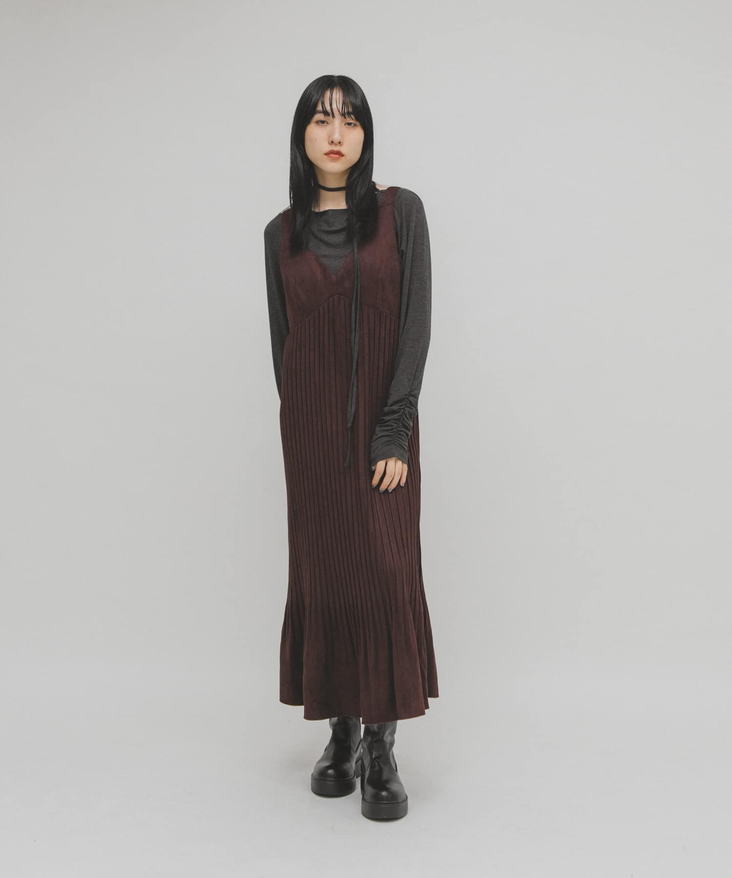ピーチスキンプリーツワンピース(36 BROWN): ワンピース｜URBAN
