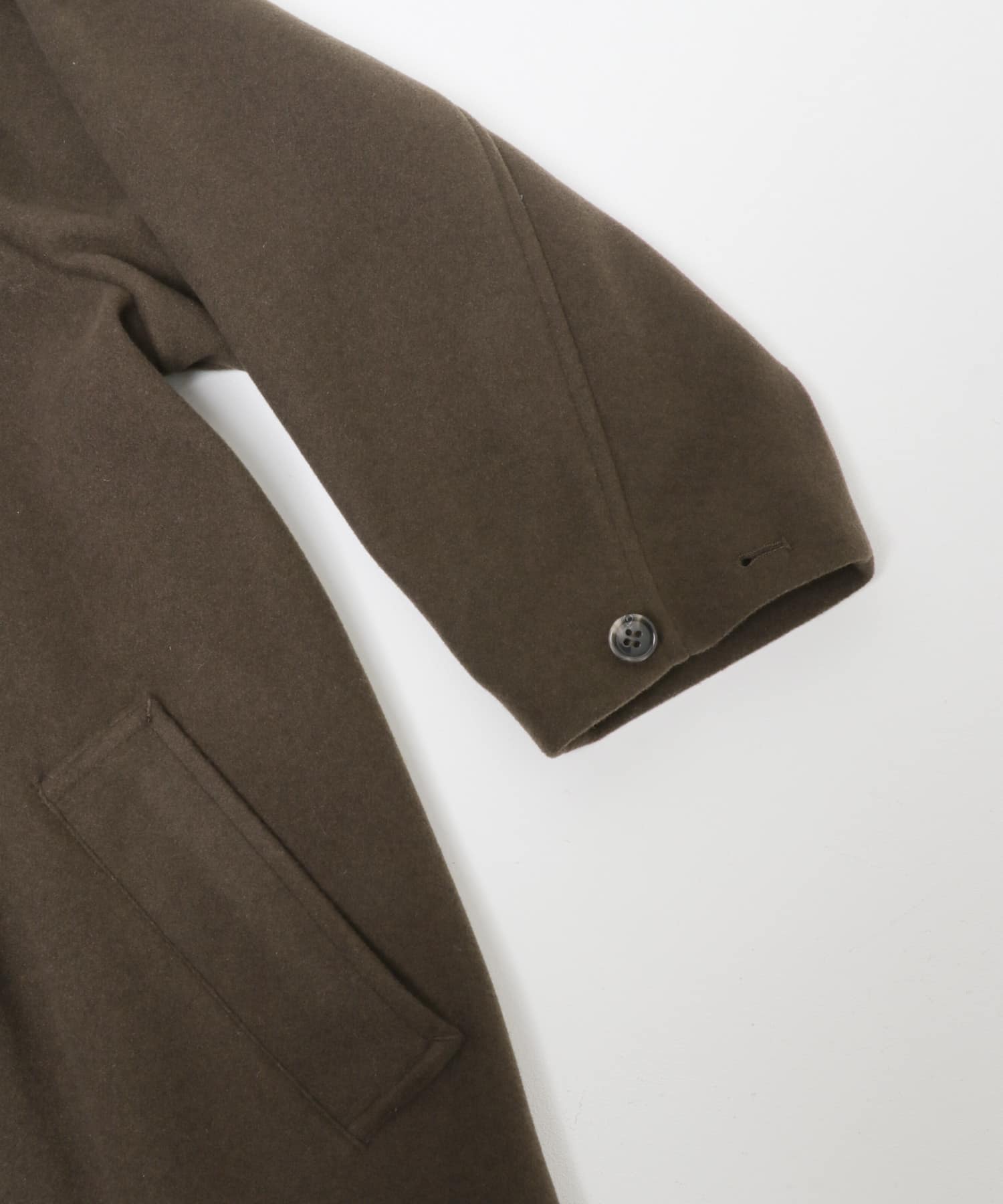 ステンカラーコクーンロングコート BROWN 36