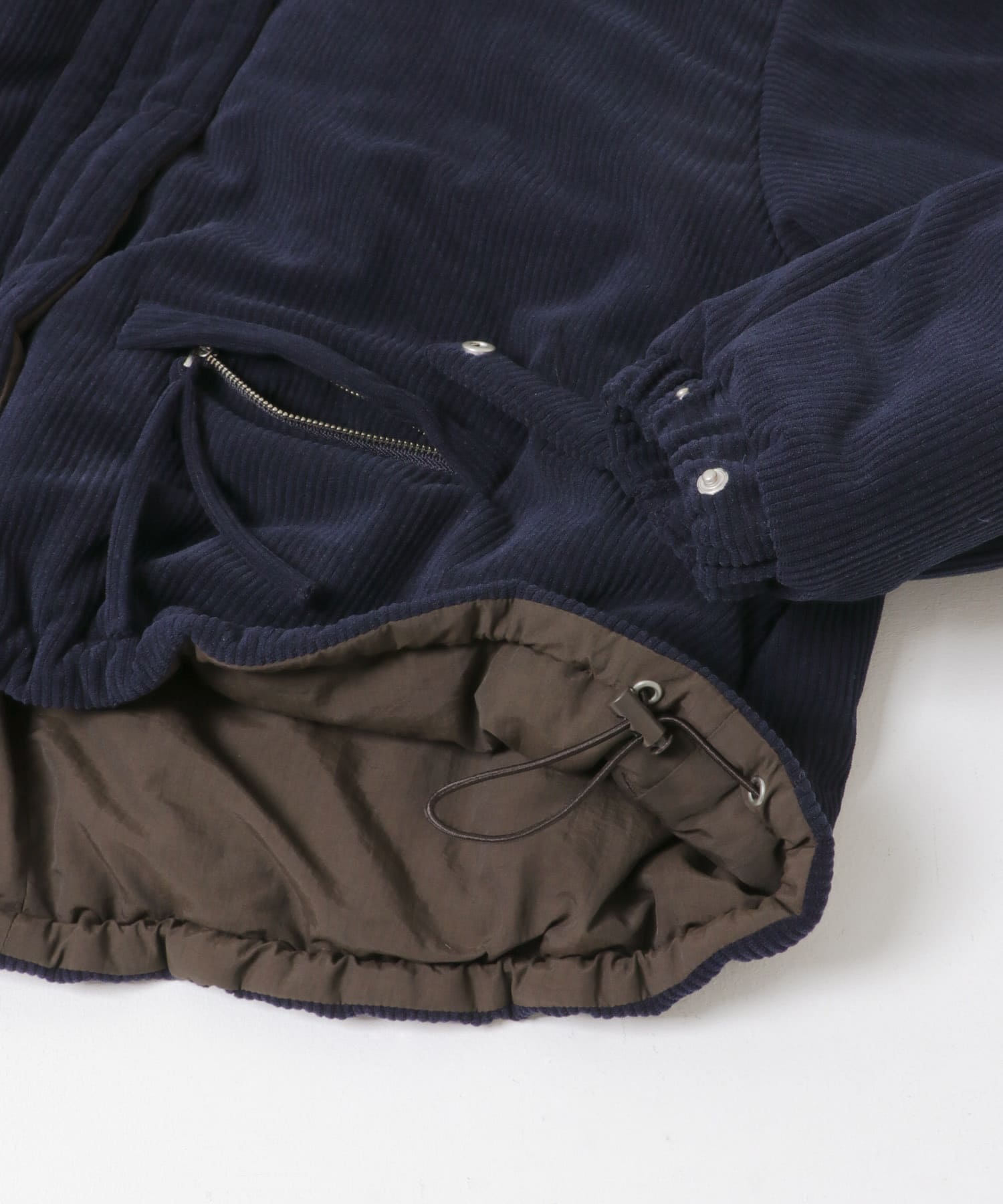 リバーシブルパデッドジャケット NAVY×BRN one