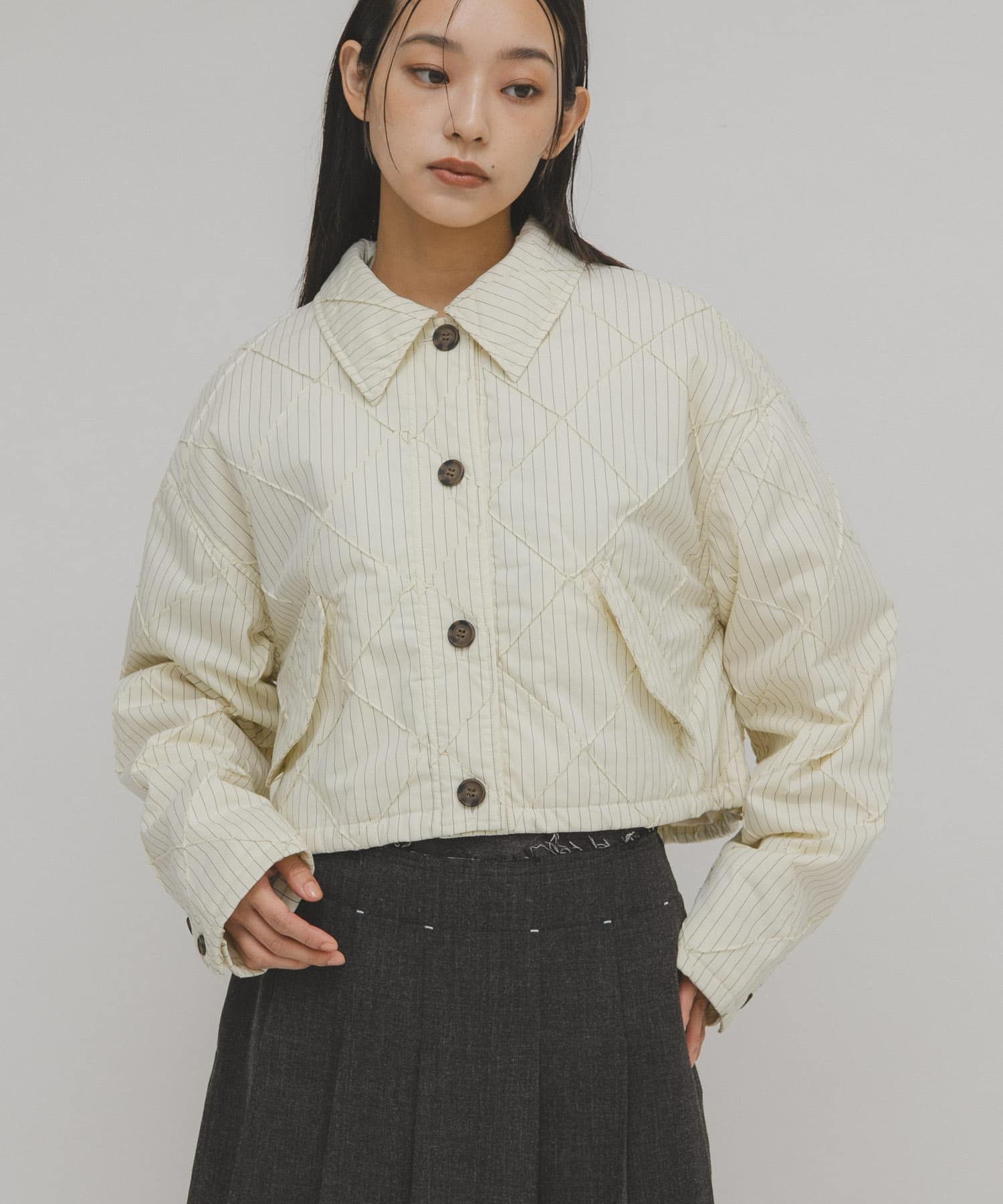 キルティングシャツブルゾン