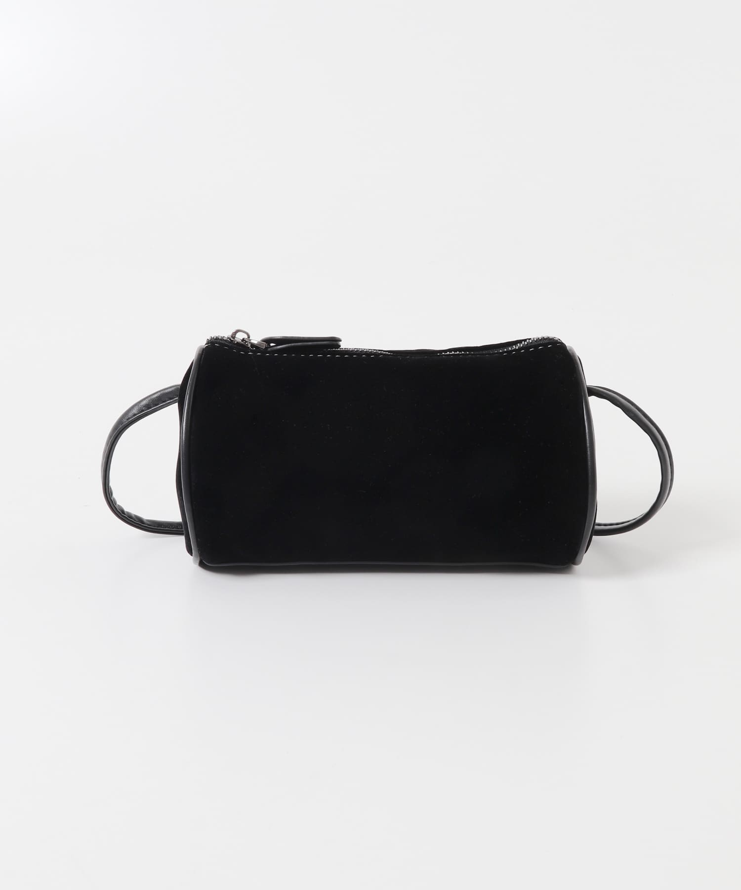 ステッチデザインベロアミニBAG BLACK one