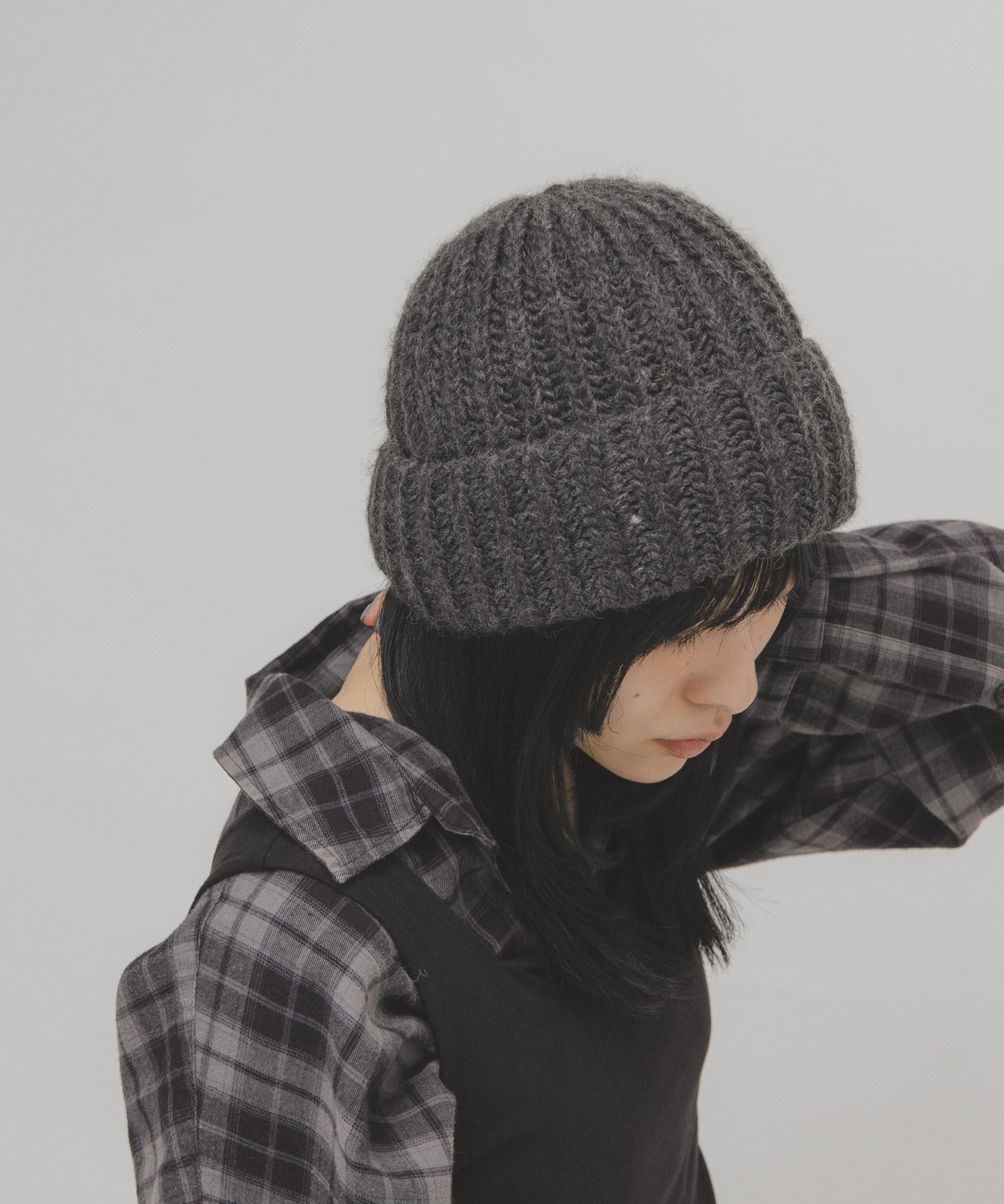 リブニットビーニー CHARCOAL One