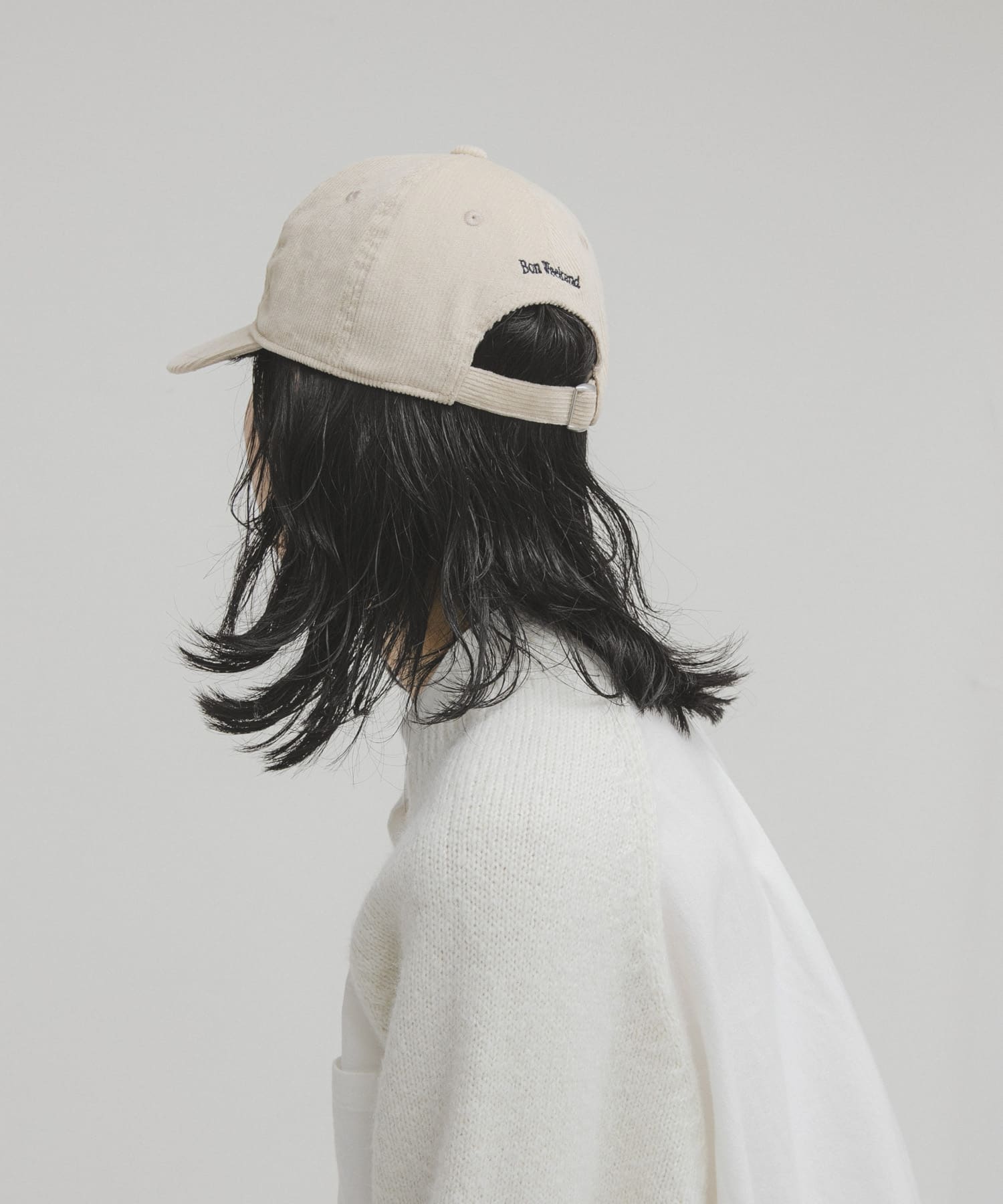 エンブロイダリーコーデュロイCAP IVORY One