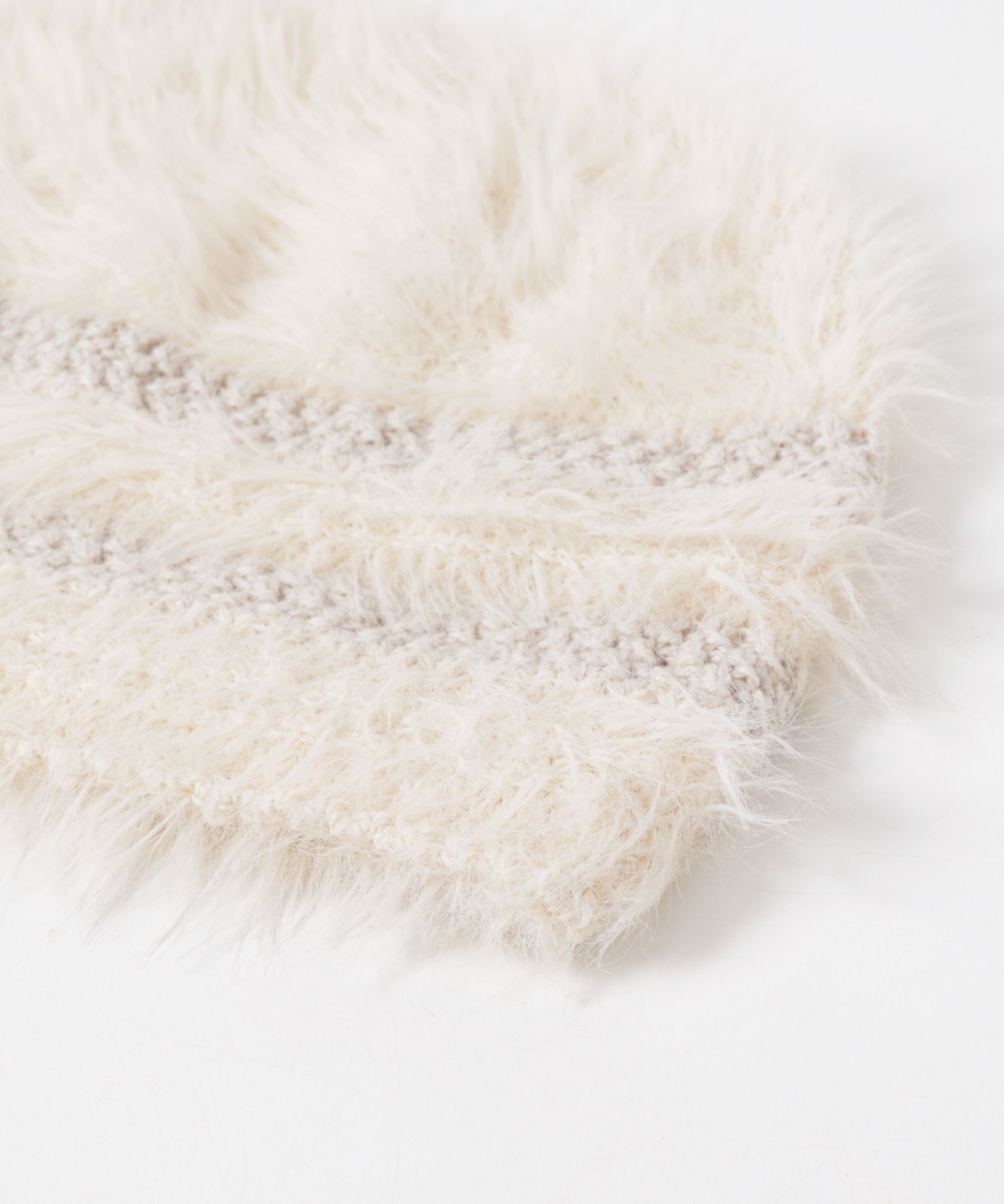 ラインデザインシャギーニットビーニー IVORY One