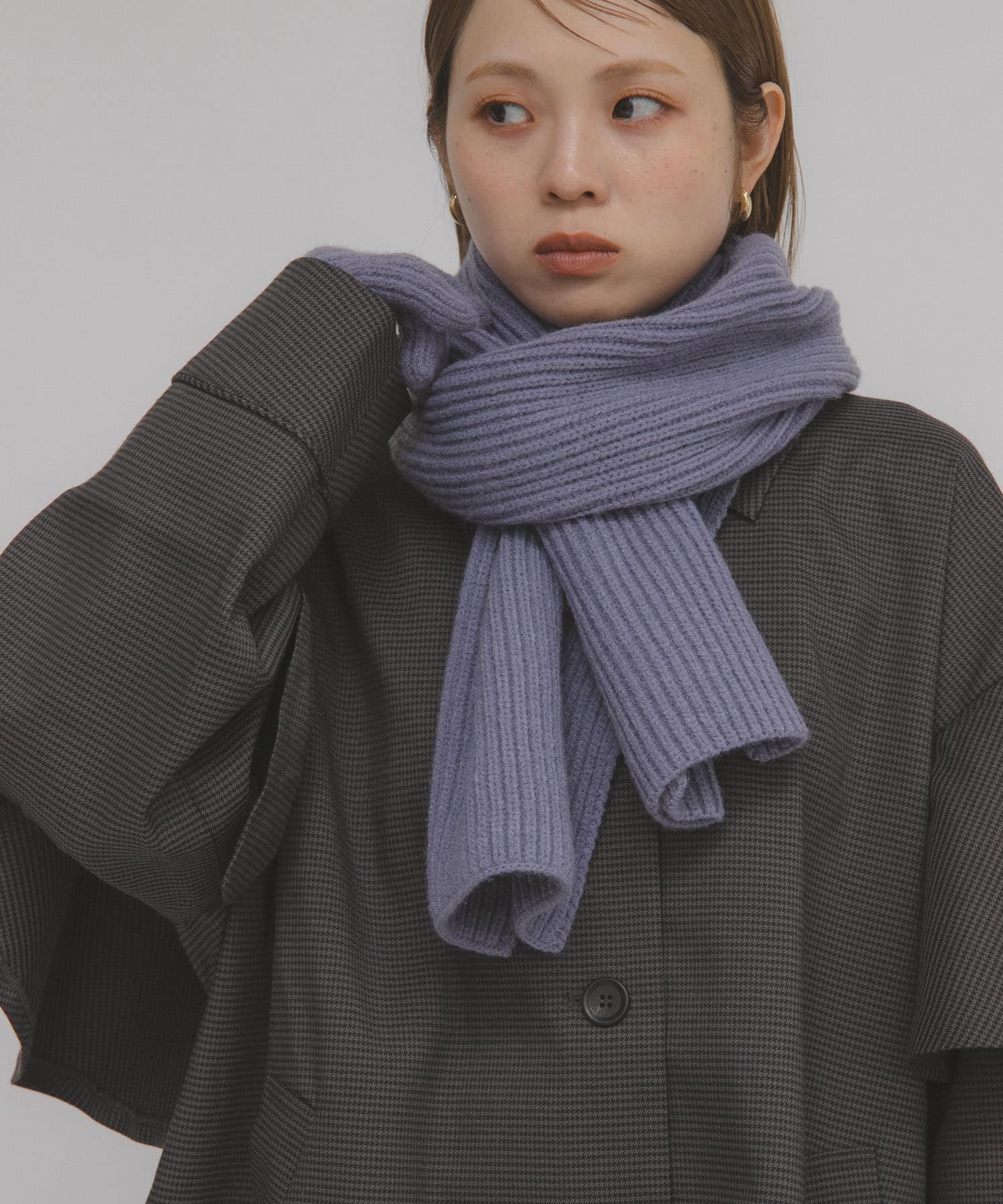 リブニットマフラー L.BLUE one