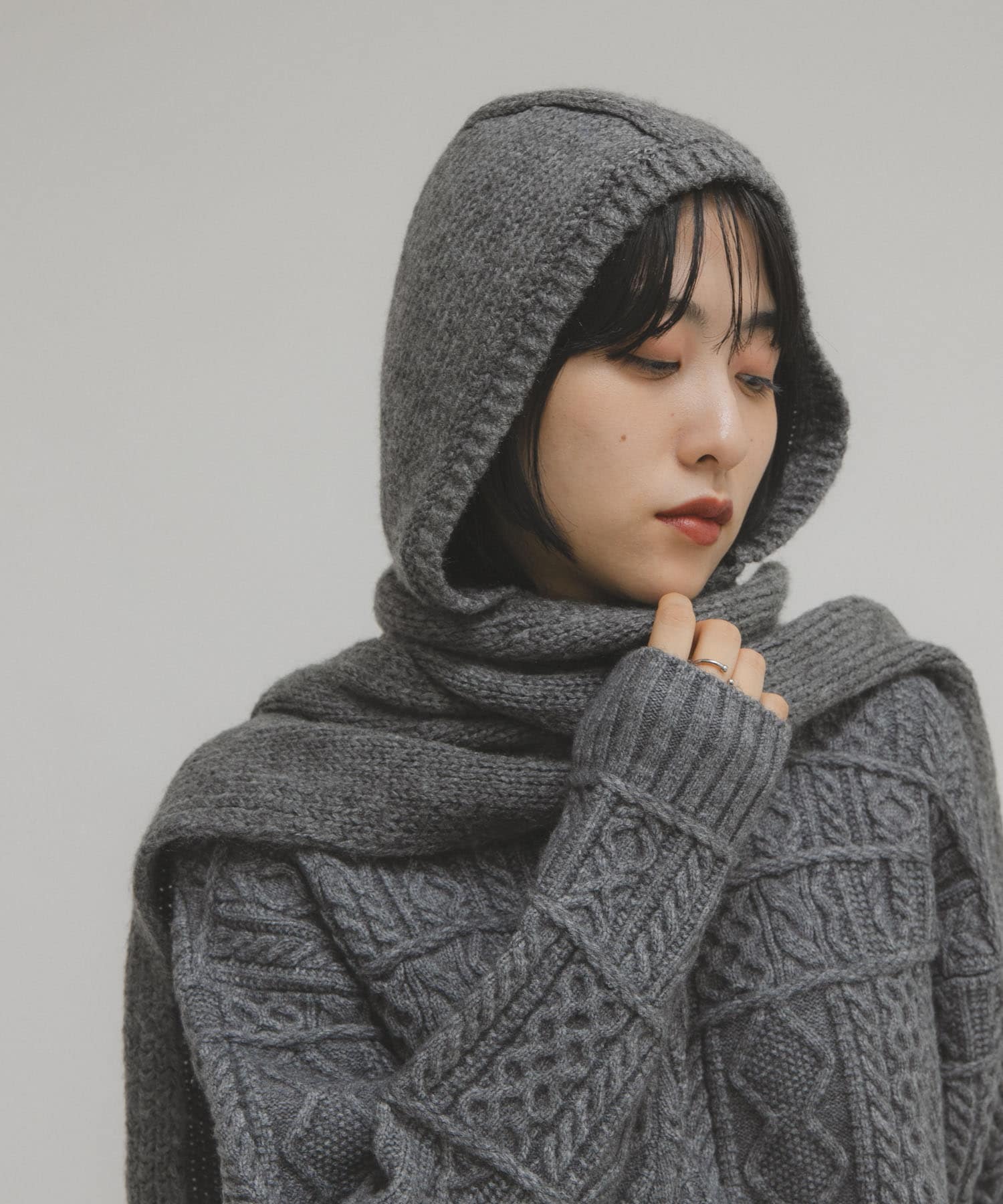 フードマフラー GRAY One