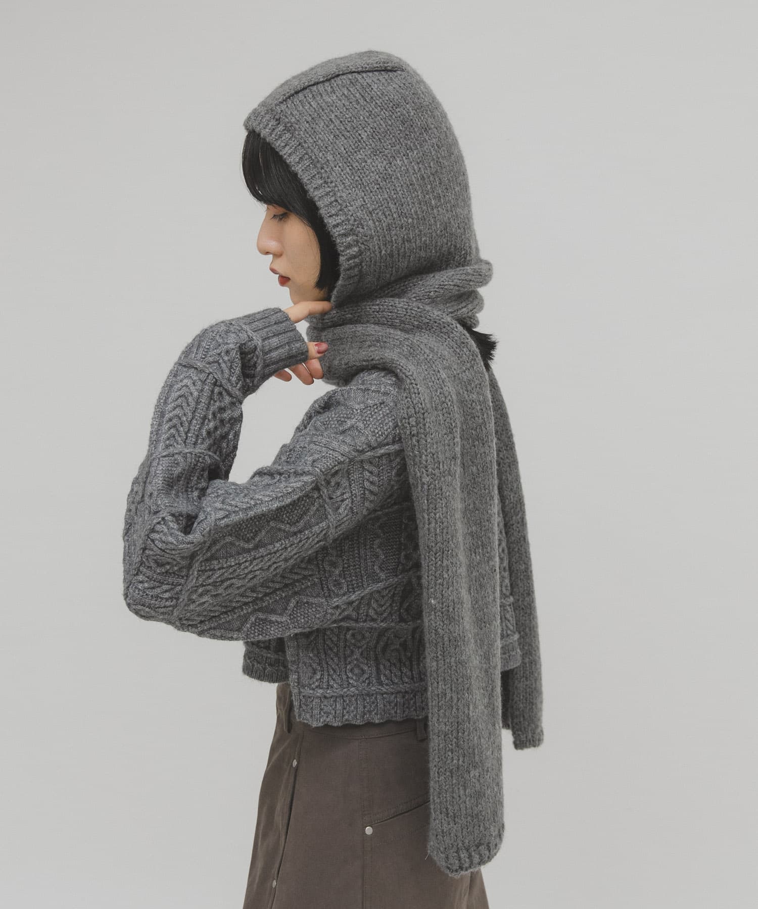 フードマフラー GRAY One