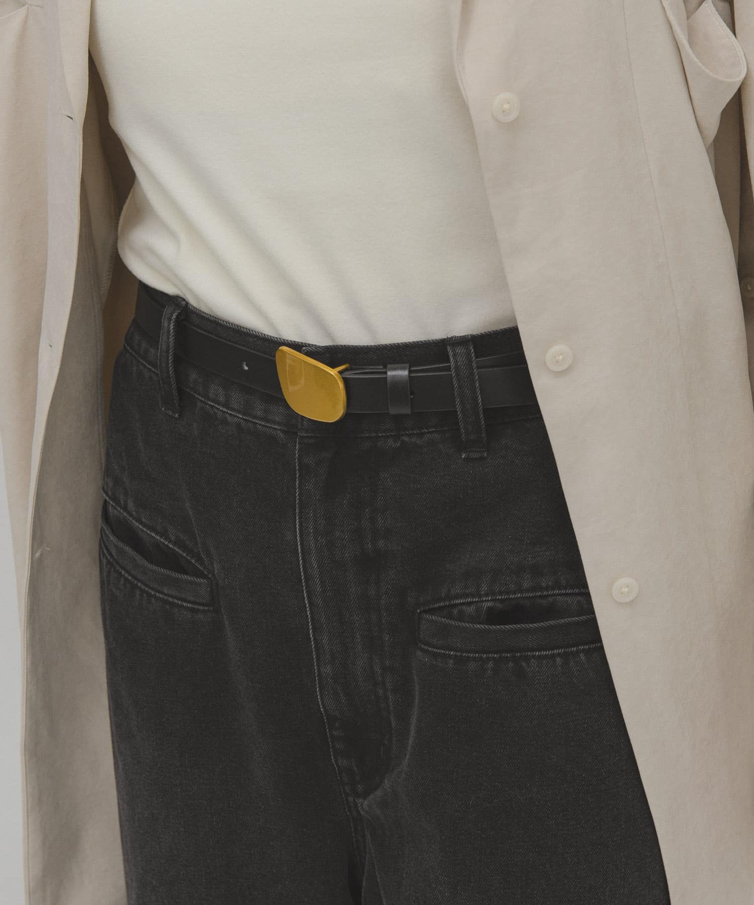 プレートバックルベルト BLACK One