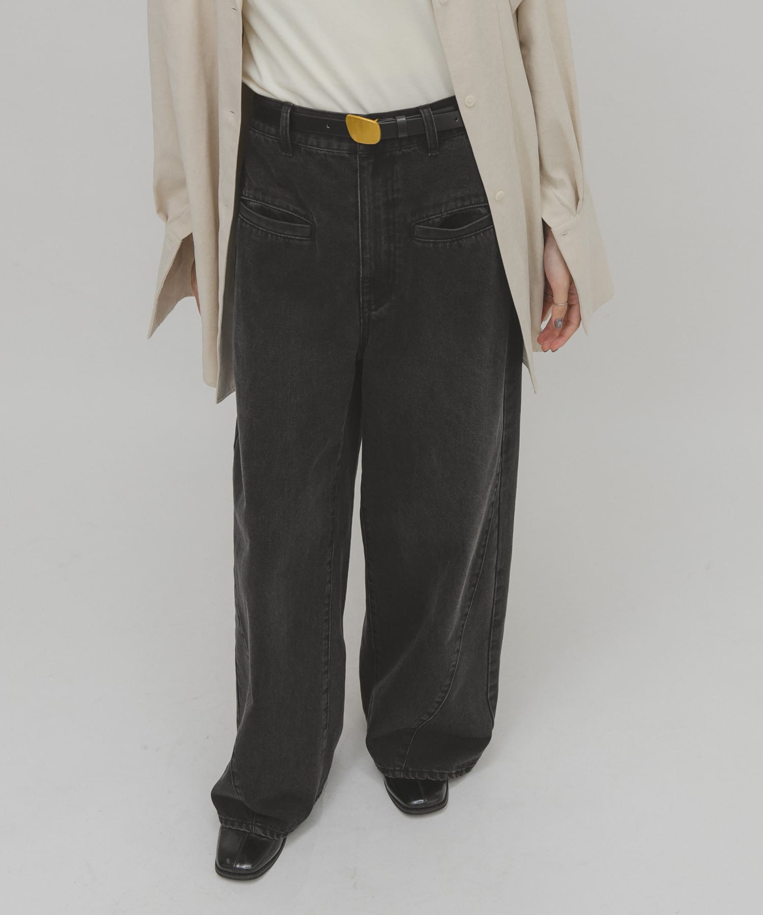 プレートバックルベルト BLACK One