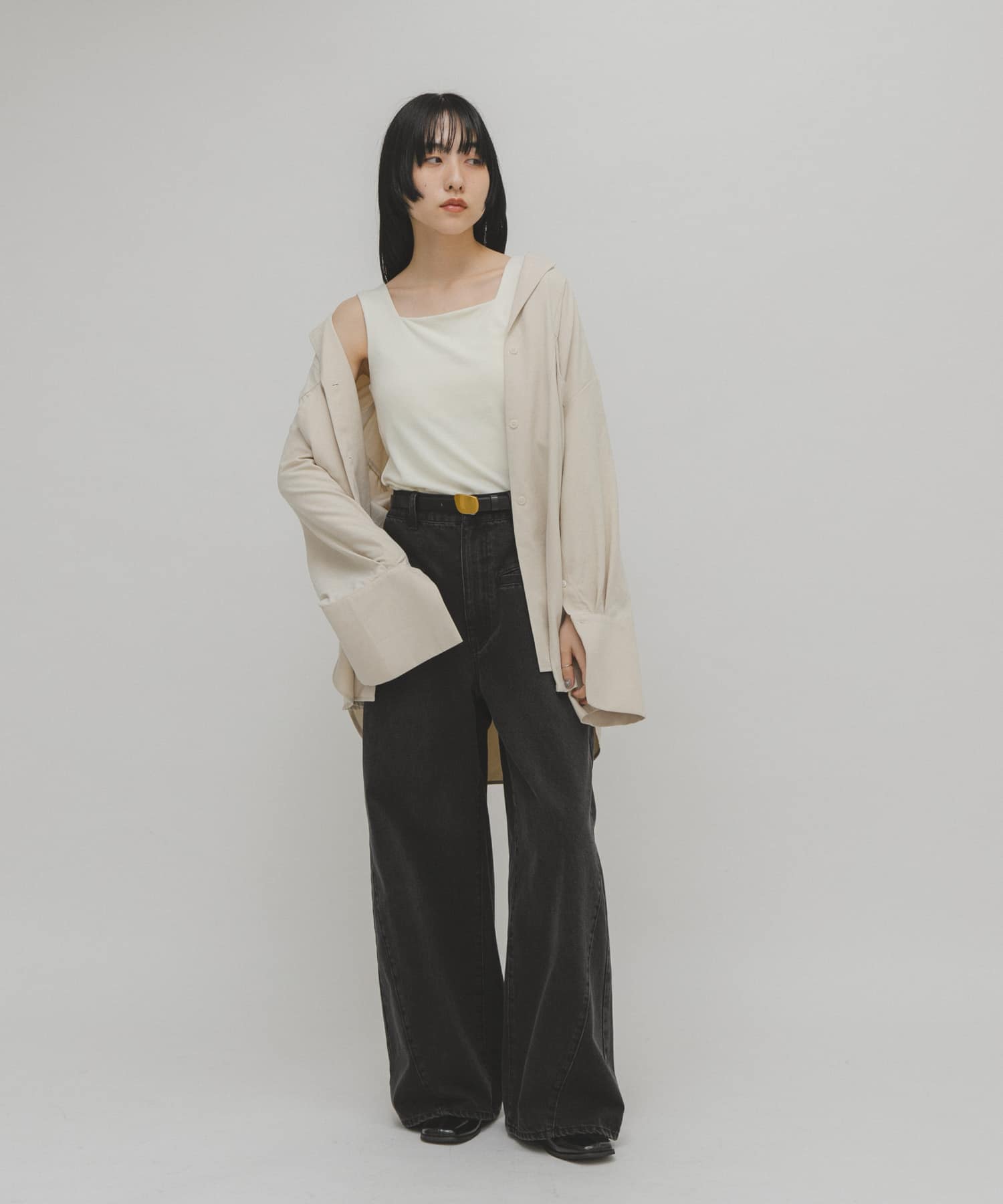 プレートバックルベルト BLACK One