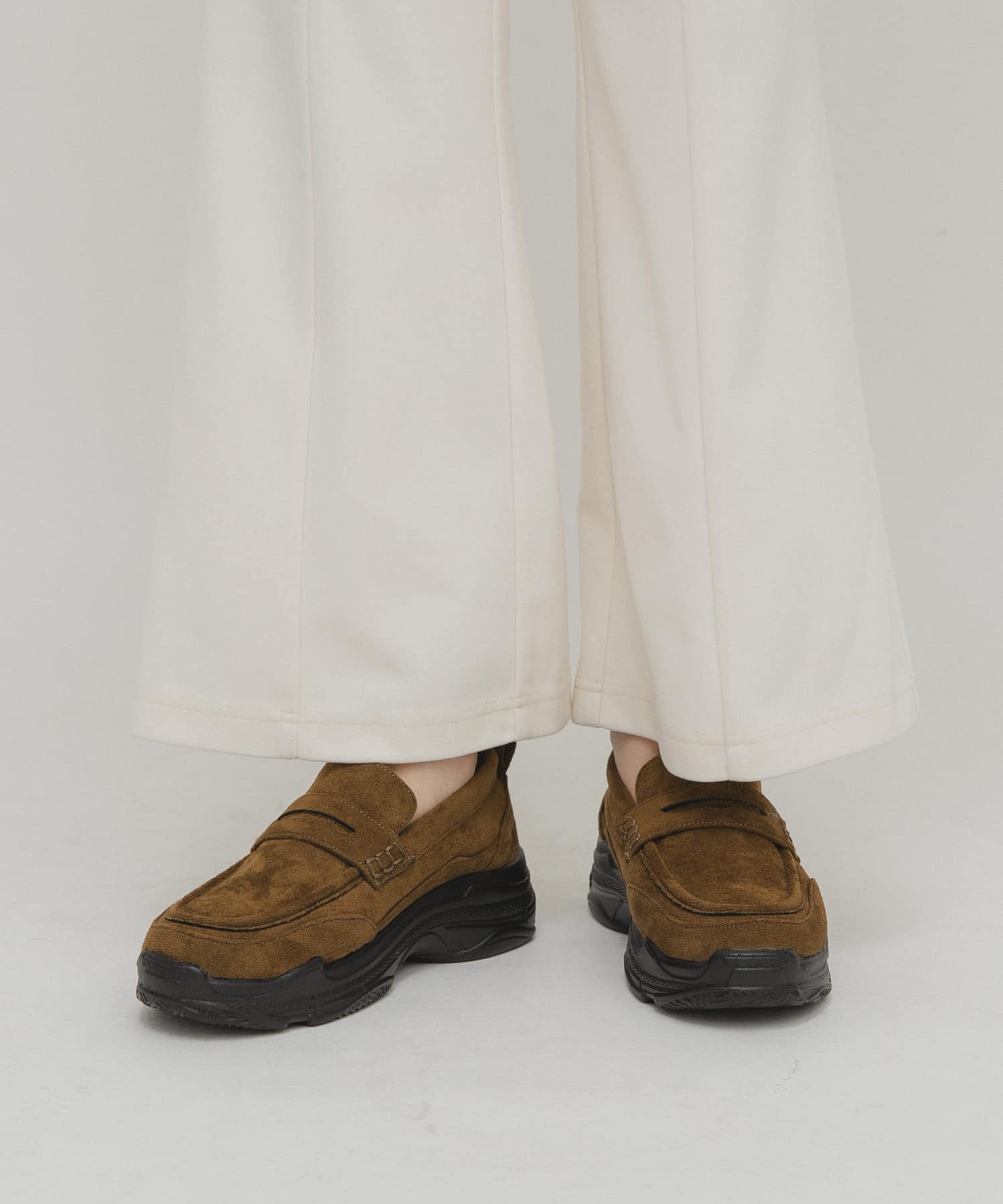 スニーカーソールローファー BROWN S