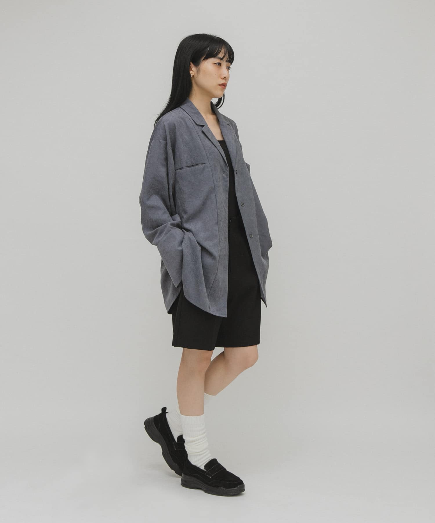 スニーカーソールローファー BLACK S