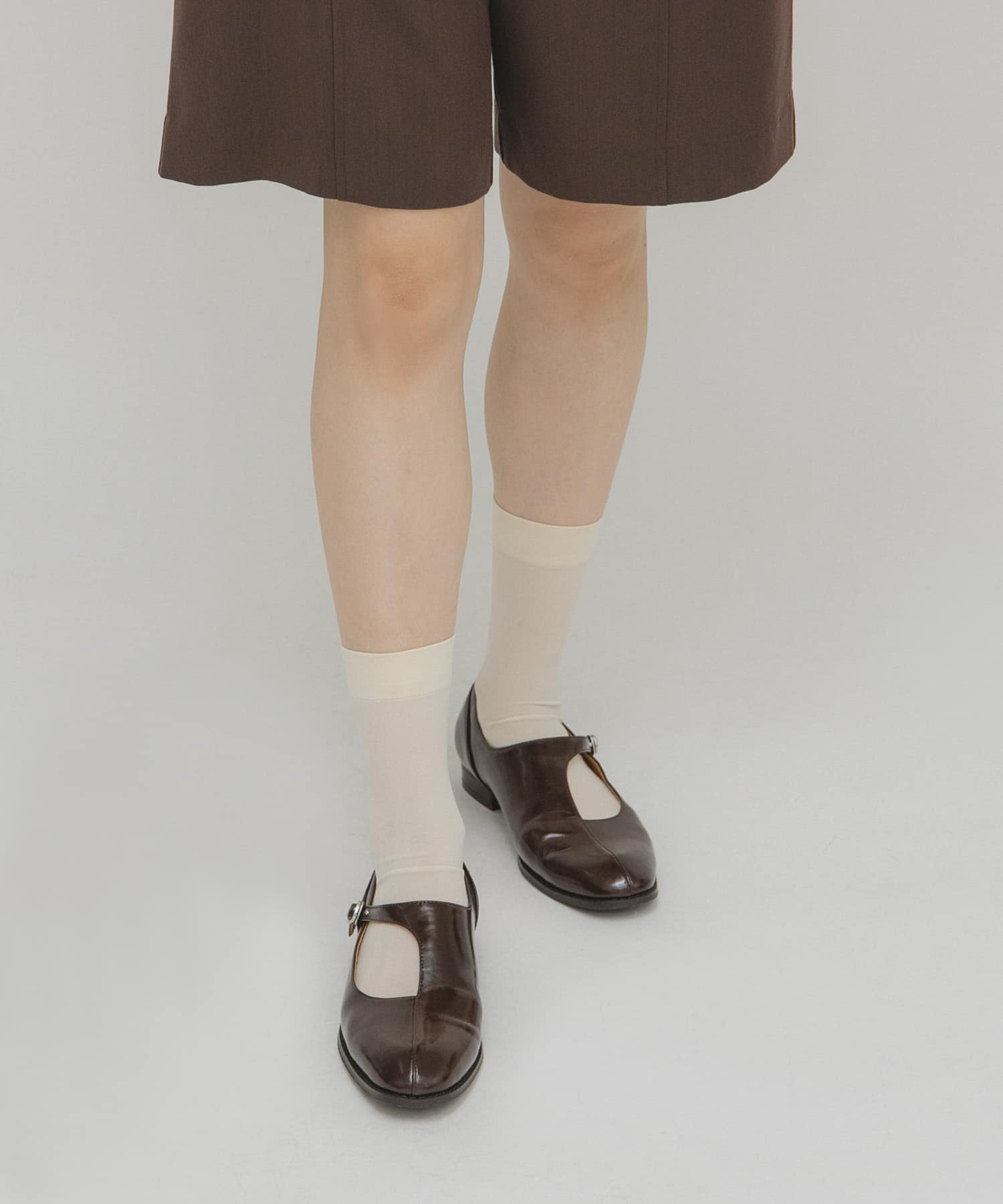 アシンメトリーメリージェーンローファー BROWN 36