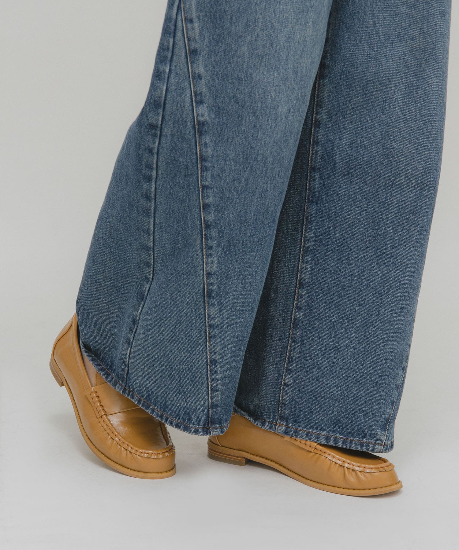 ギャザーデザインローファー BEIGE 36