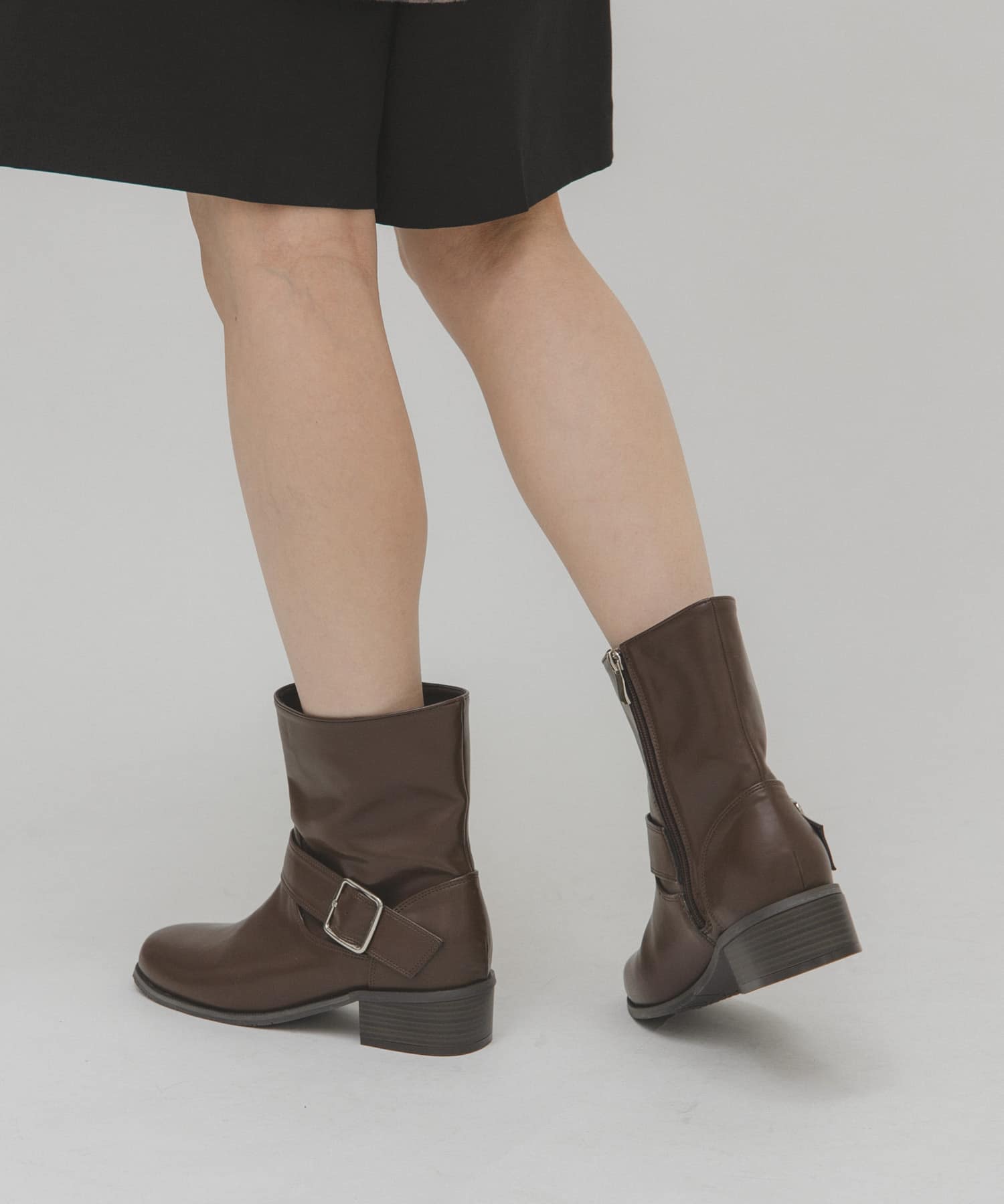 エンジニアショートブーツ BROWN 36