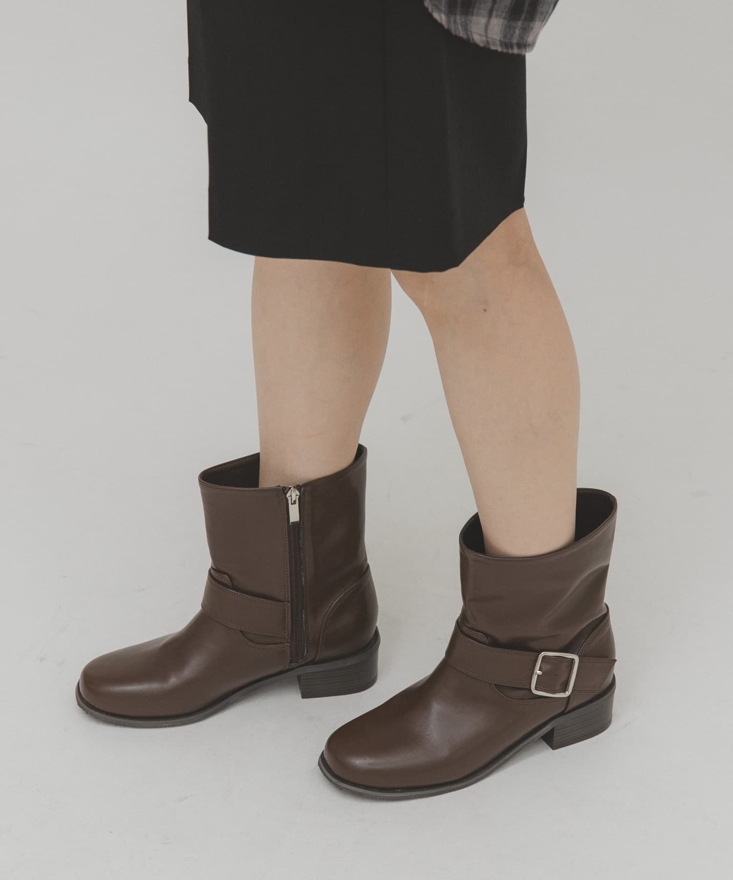 エンジニアショートブーツ BROWN 36