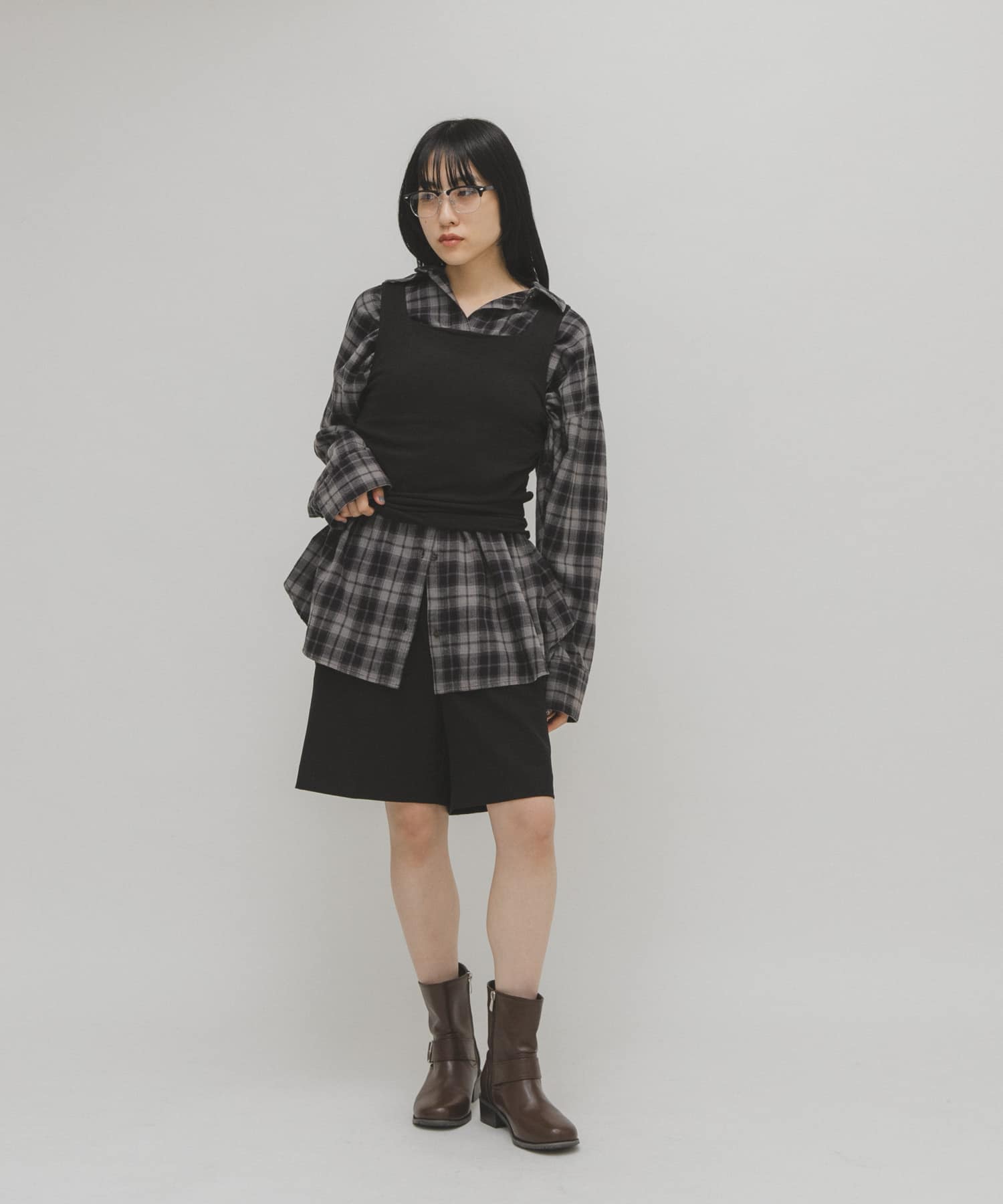エンジニアショートブーツ BLACK 36