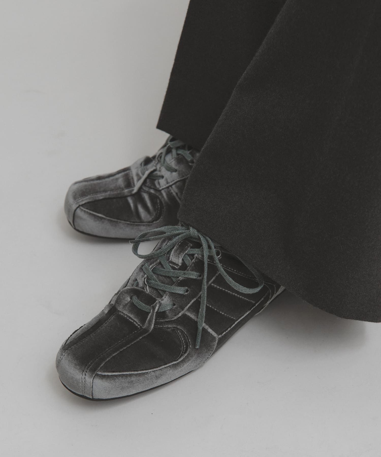 ベロアスニーカー BLUE GRAY 37