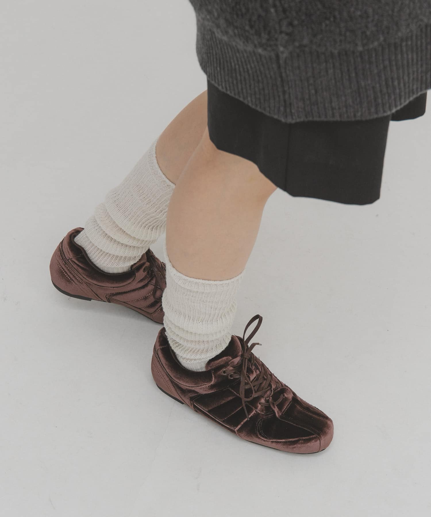 ベロアスニーカー BROWN 37