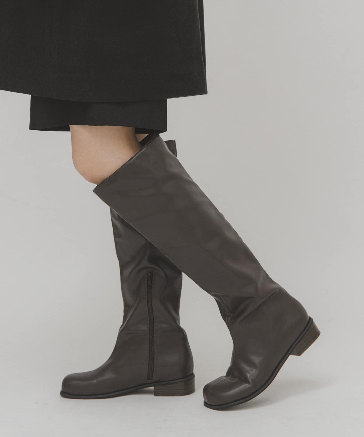 プランプトゥロングブーツ D.BROWN 36