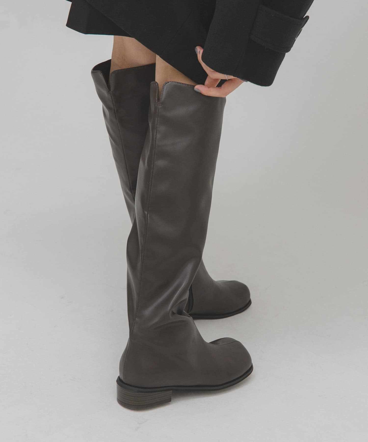 プランプトゥロングブーツ D.BROWN 36