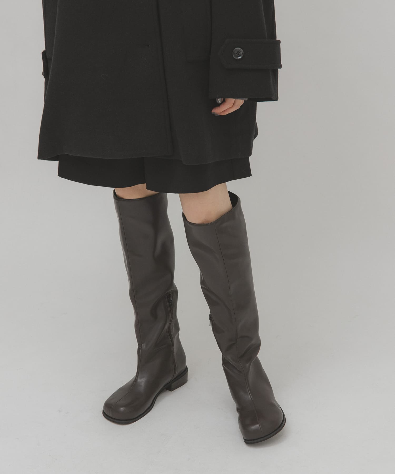 プランプトゥロングブーツ D.BROWN 36