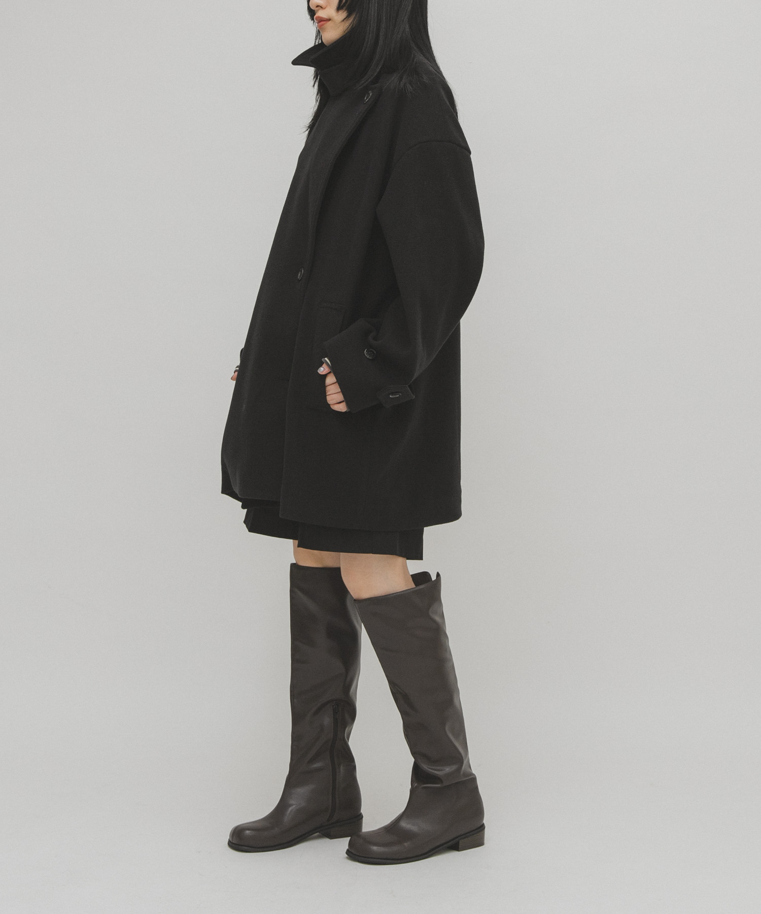 プランプトゥロングブーツ D.BROWN 36