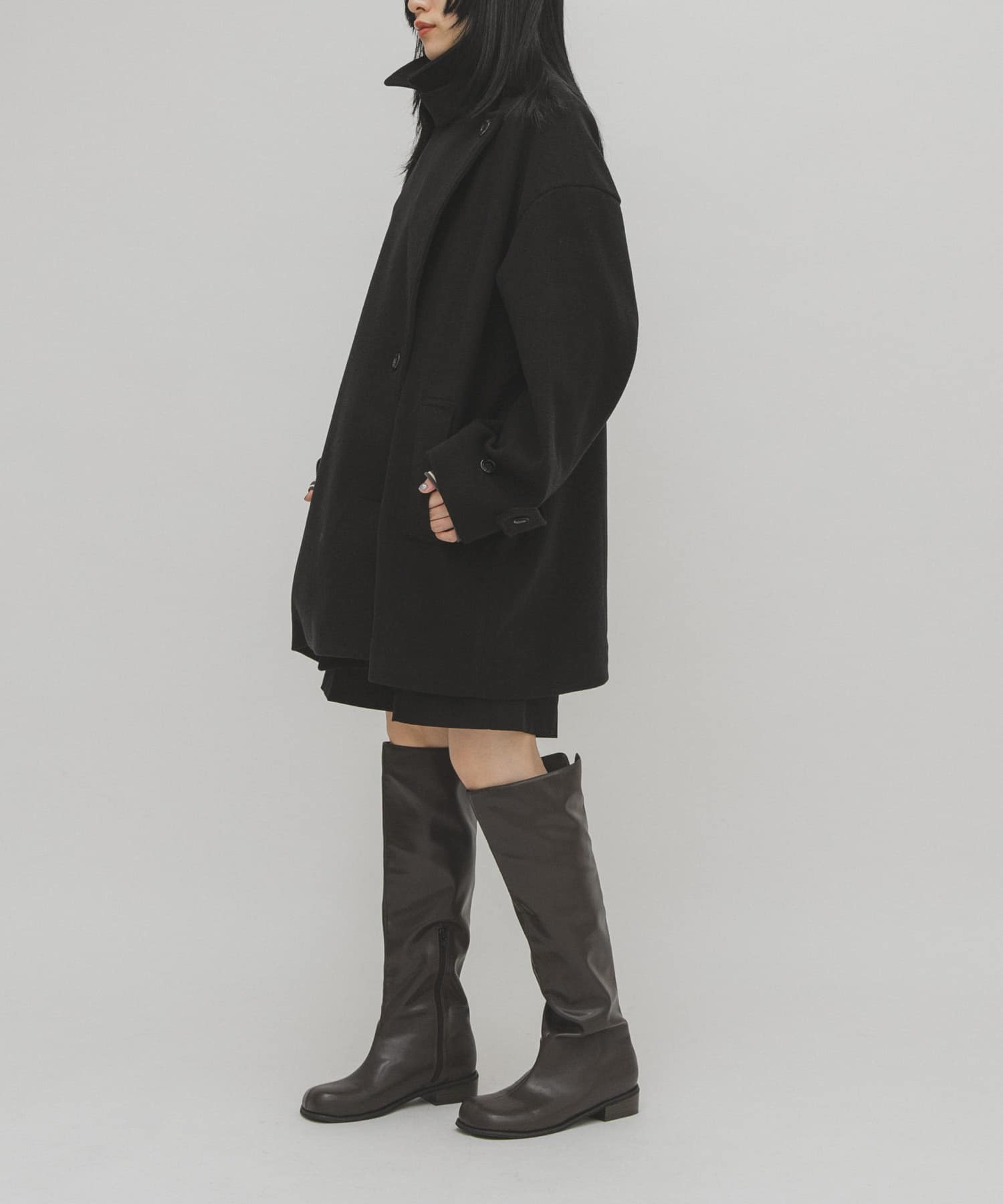 プランプトゥロングブーツ D.BROWN 36