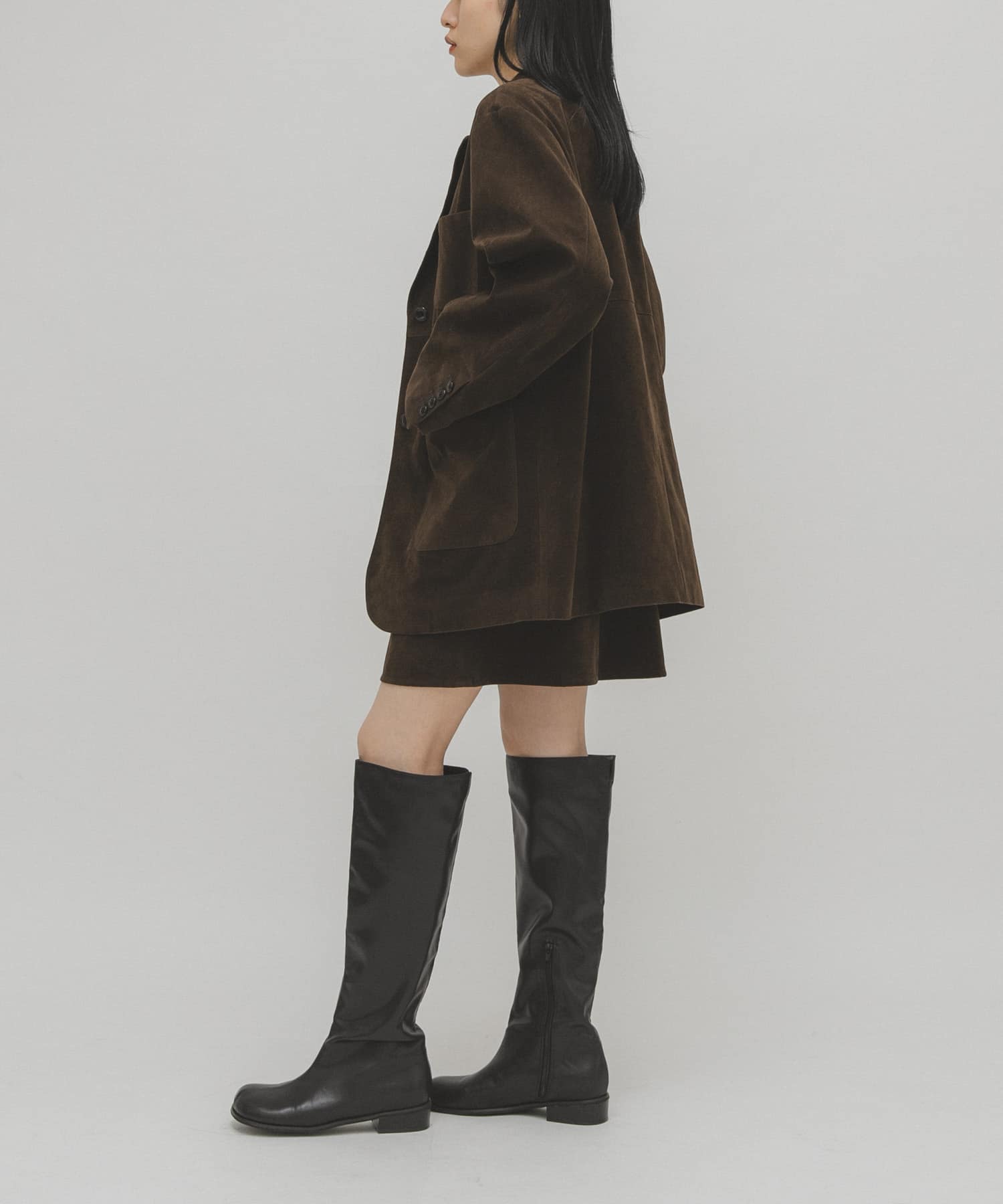 プランプトゥロングブーツ BLACK 36