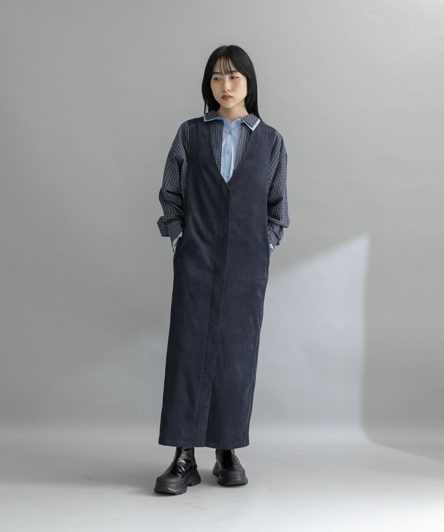 『WEB限定』コーデュロイクロスジャンパースカート