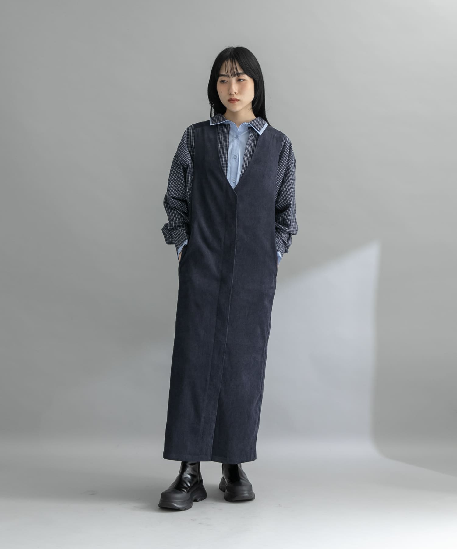 『WEB限定』コーデュロイクロスジャンパースカート