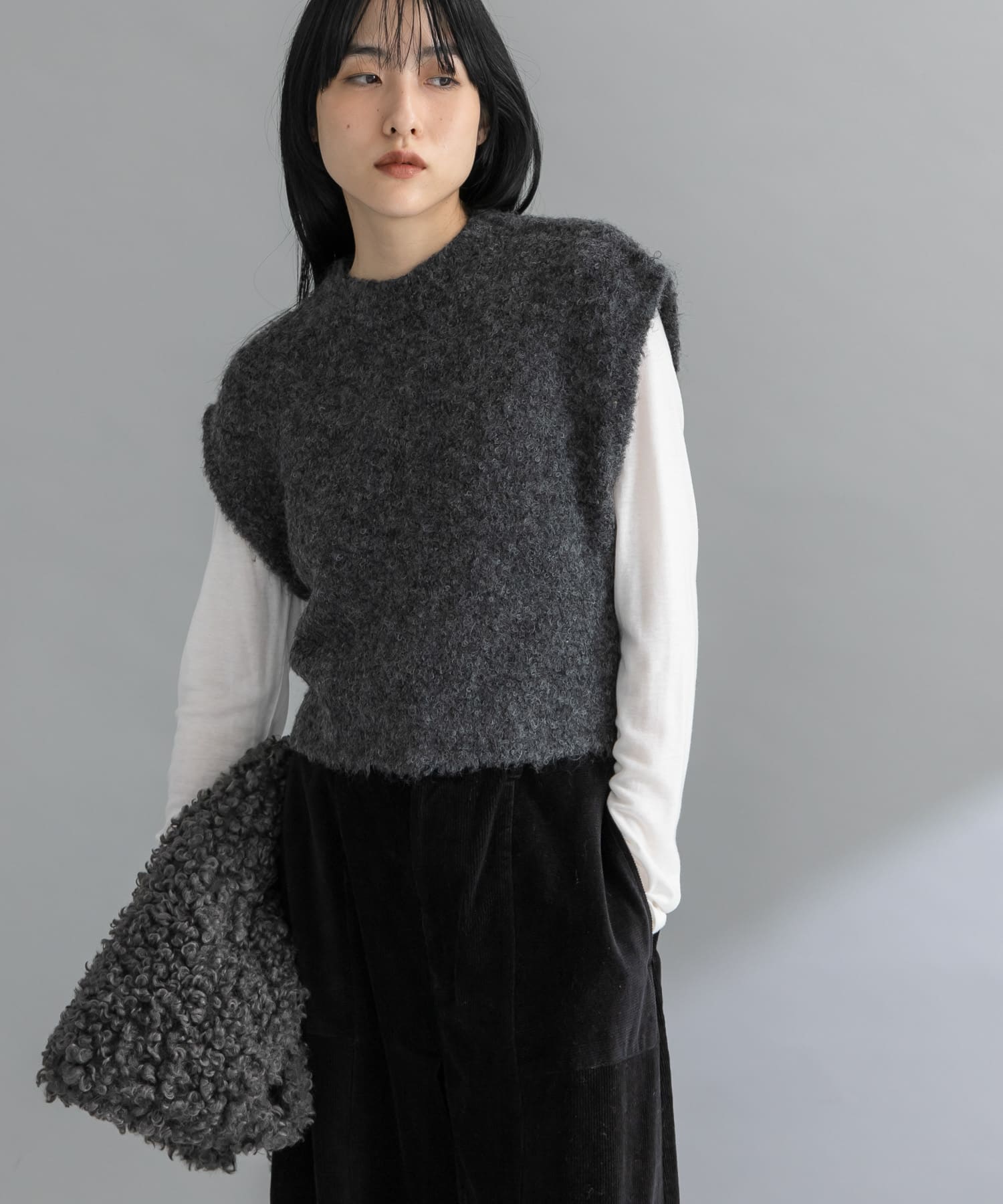 『WEB限定』ニットSETカットソーワンピース BLACK×CCL One
