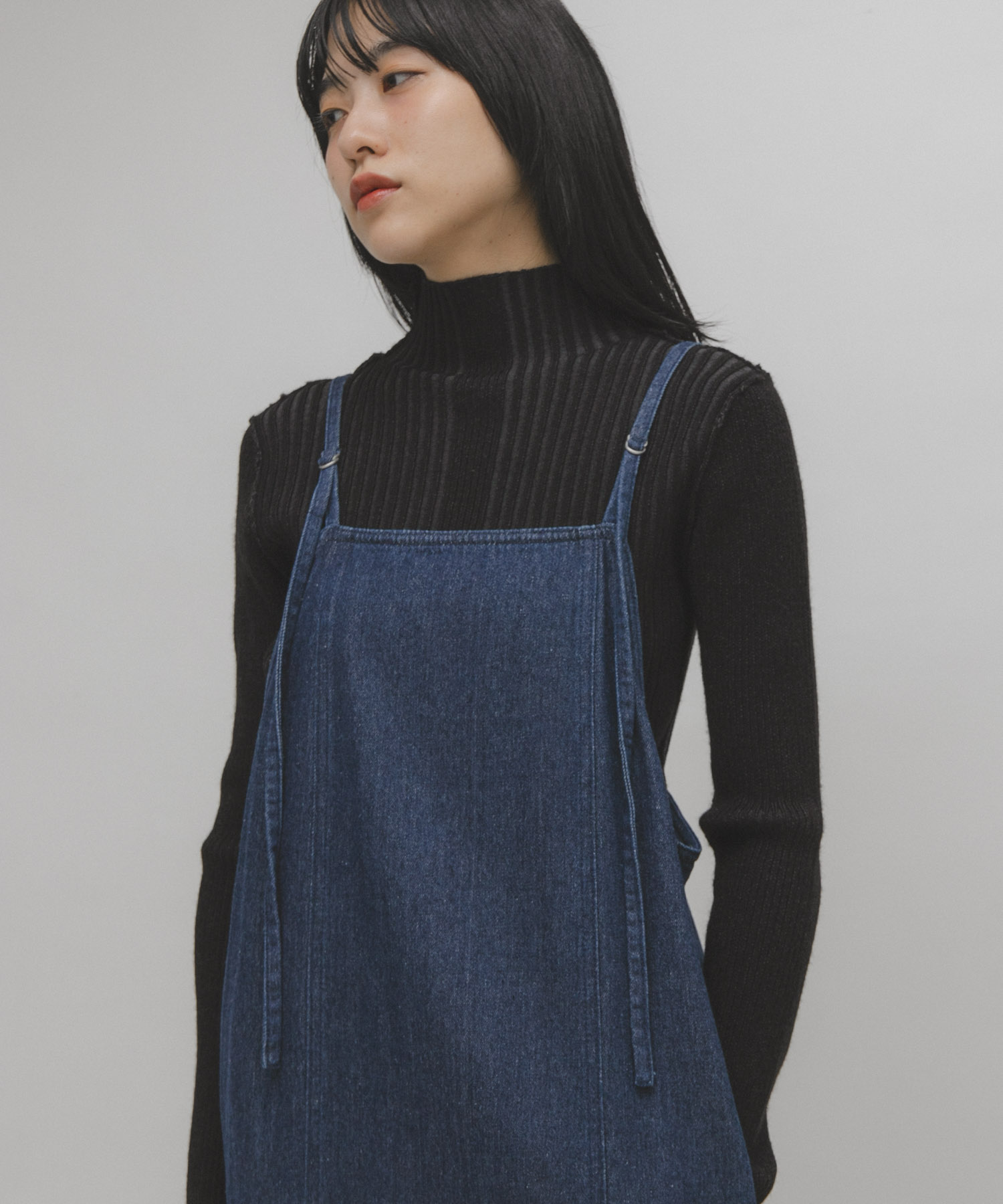 illi　ランダムRIBハイネックニット CHARCOAL One