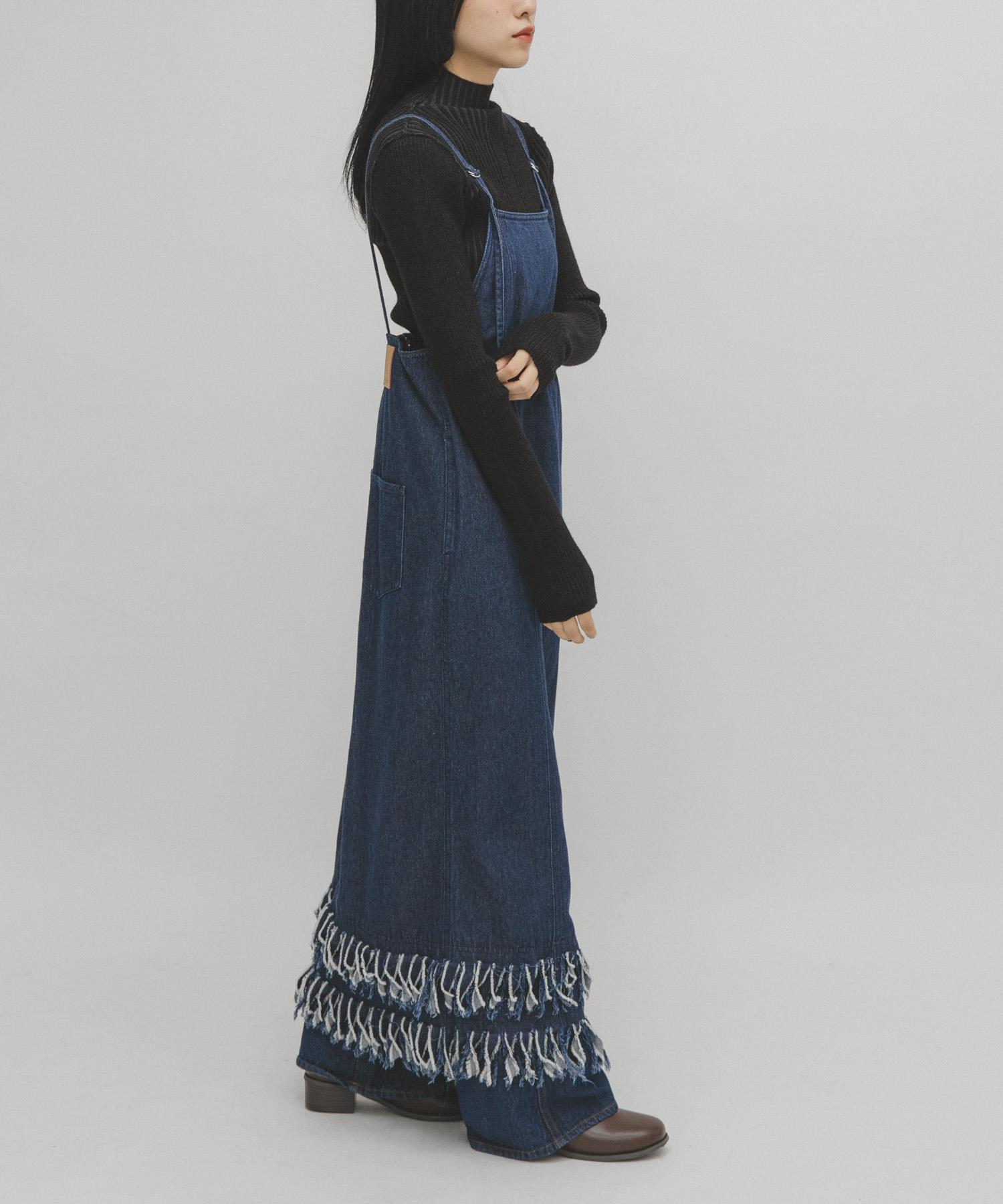 illi　ランダムRIBハイネックニット CHARCOAL One