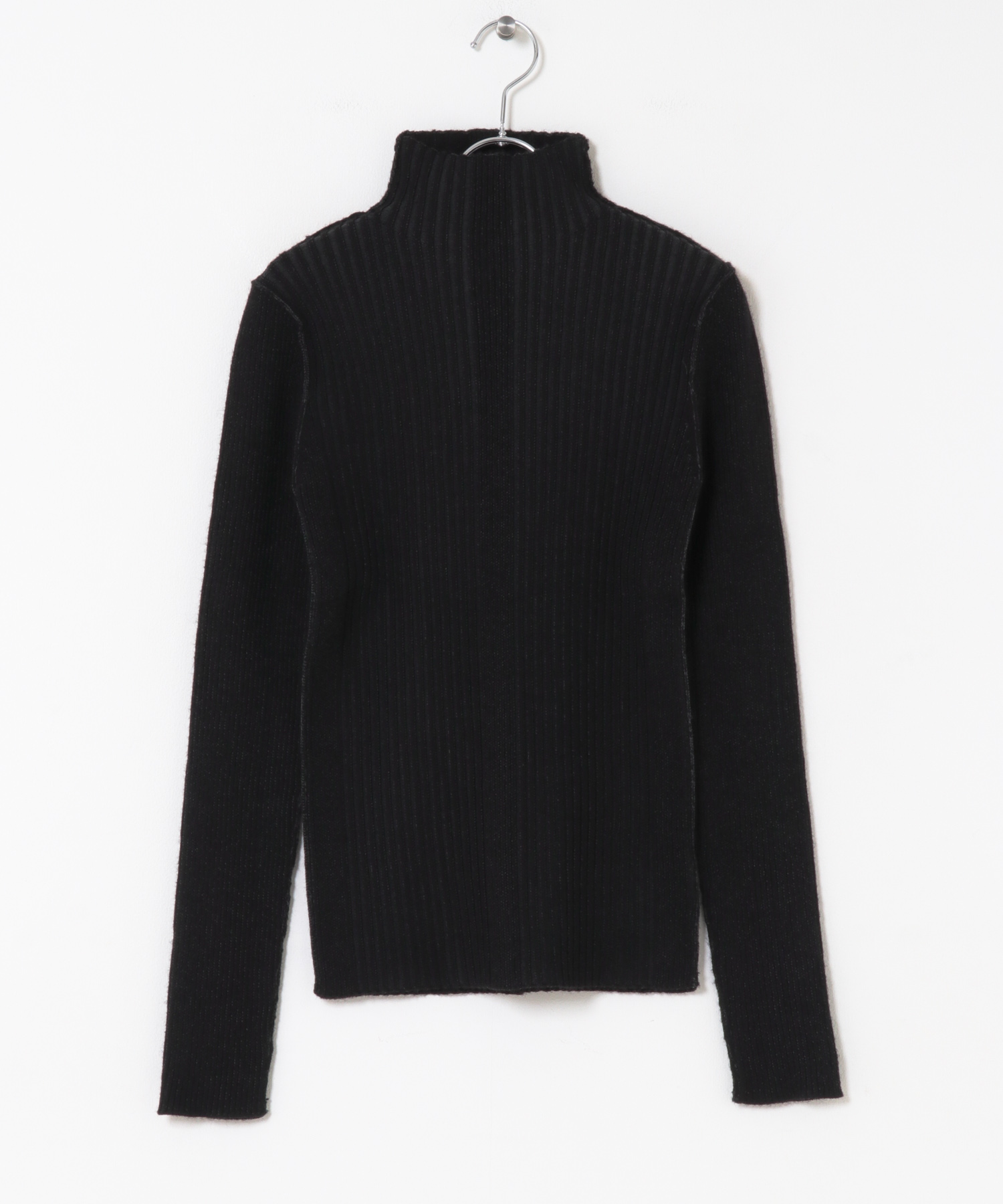 illi　ランダムRIBハイネックニット CHARCOAL One