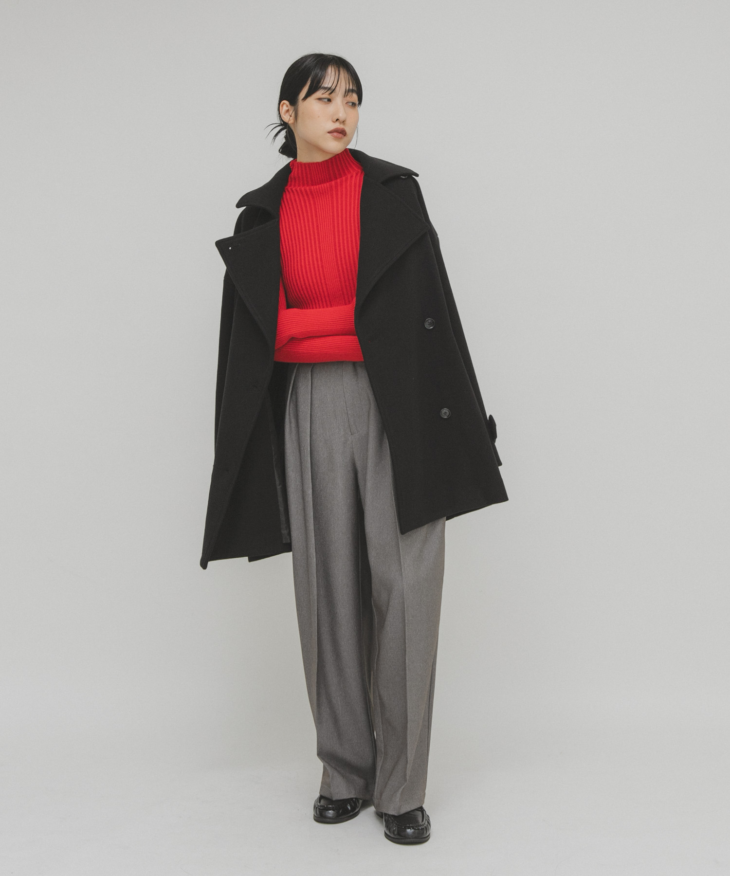 illi　ランダムRIBハイネックニット RED One