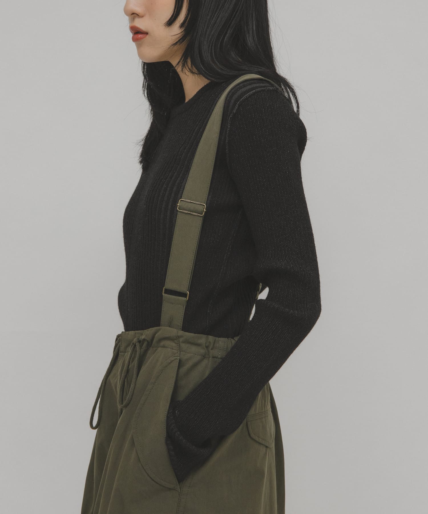 illi　ランダムRIBクルーネックニット CHARCOAL One